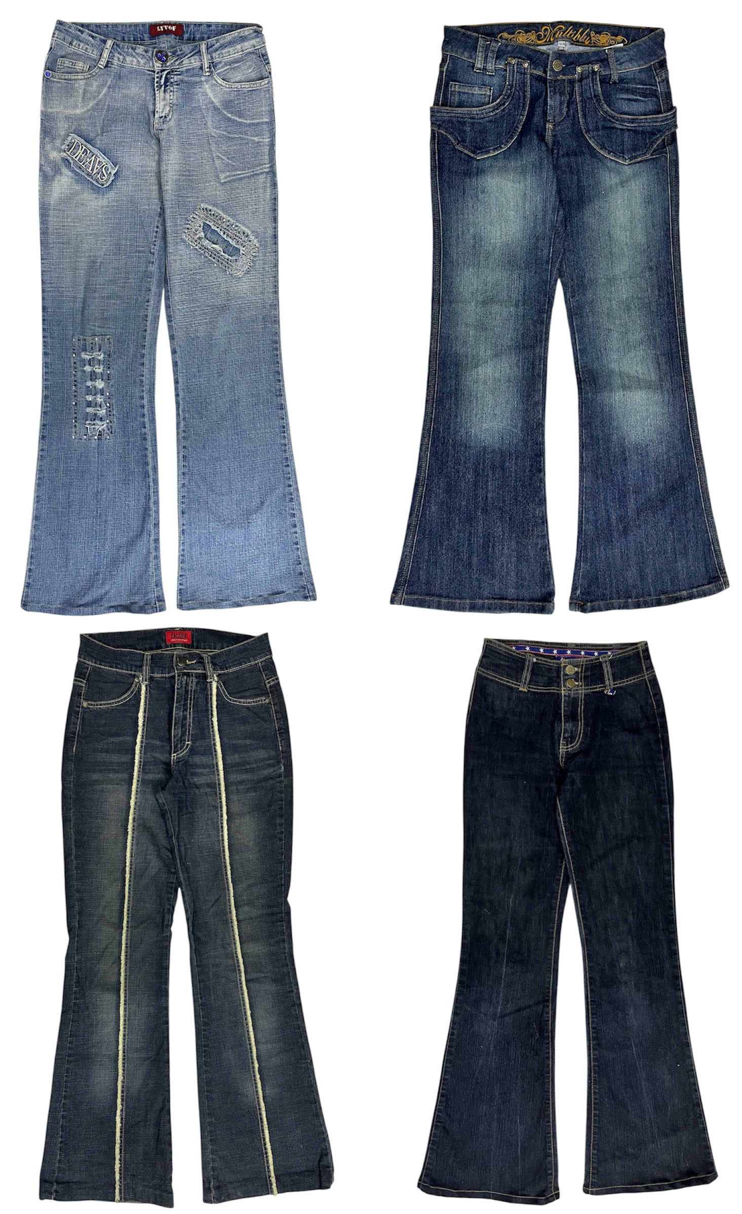 Glam Groove Y2K Flare Jeans: TT-040