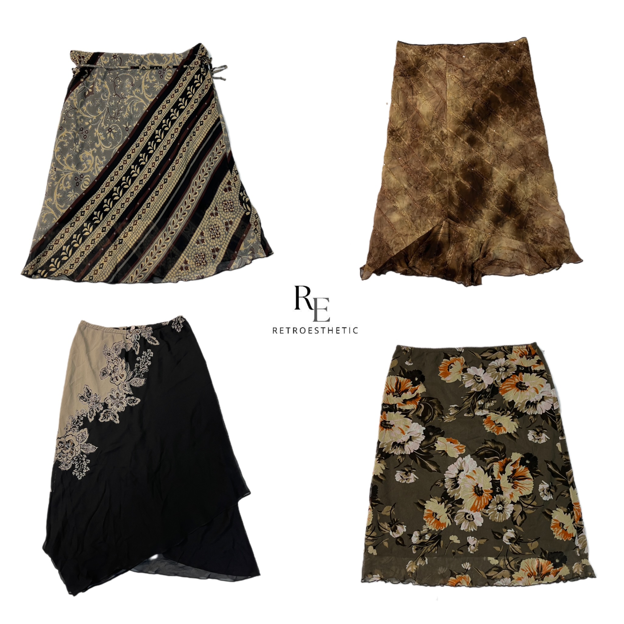 Y2K Floral Unique Maxi Skirts RE-2370