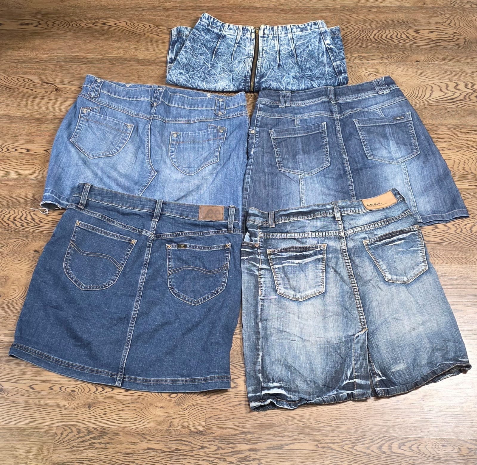 Saia de denim midi Y2k