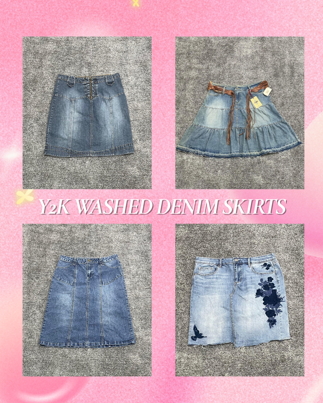 Jupes midi en denim Y2K