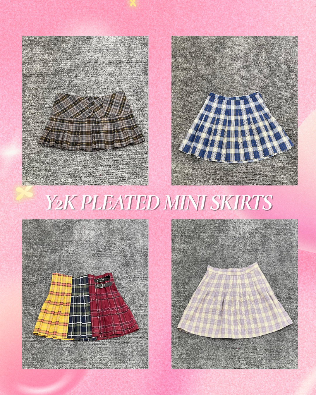 Jupes plissées à carreaux Y2K