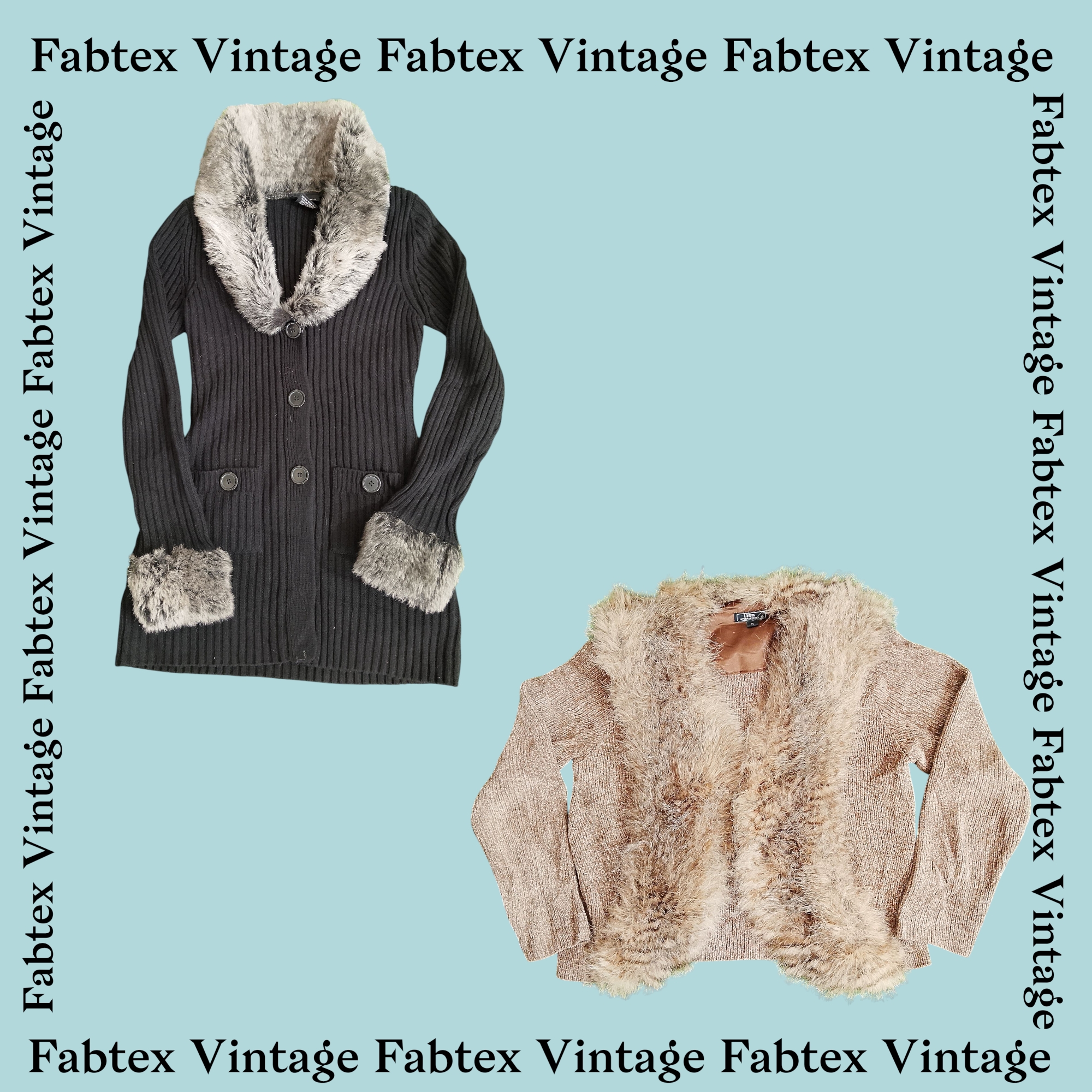 (FV-277) Fur Collar Details Cardigans