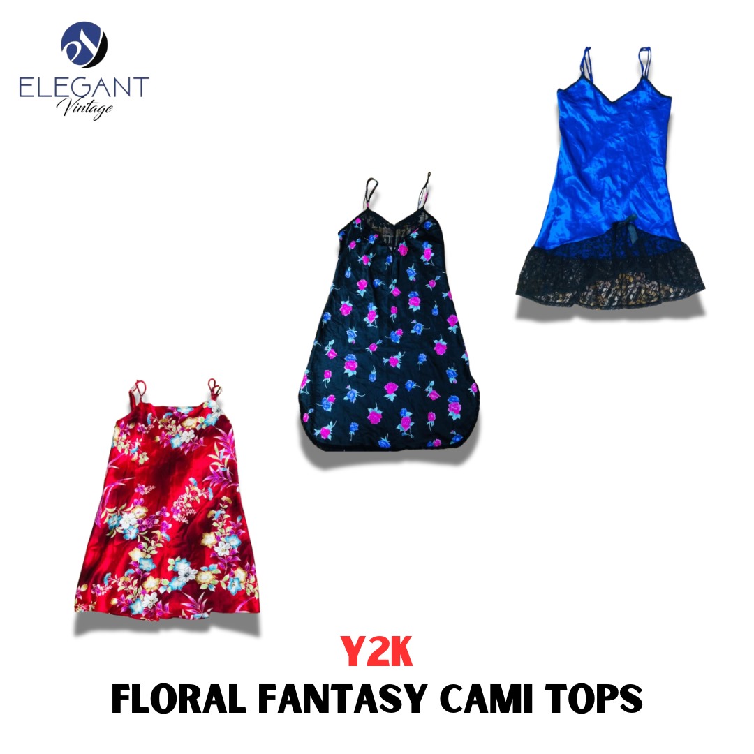 Y2K Floral Fantasy Cami Tops - EV01180