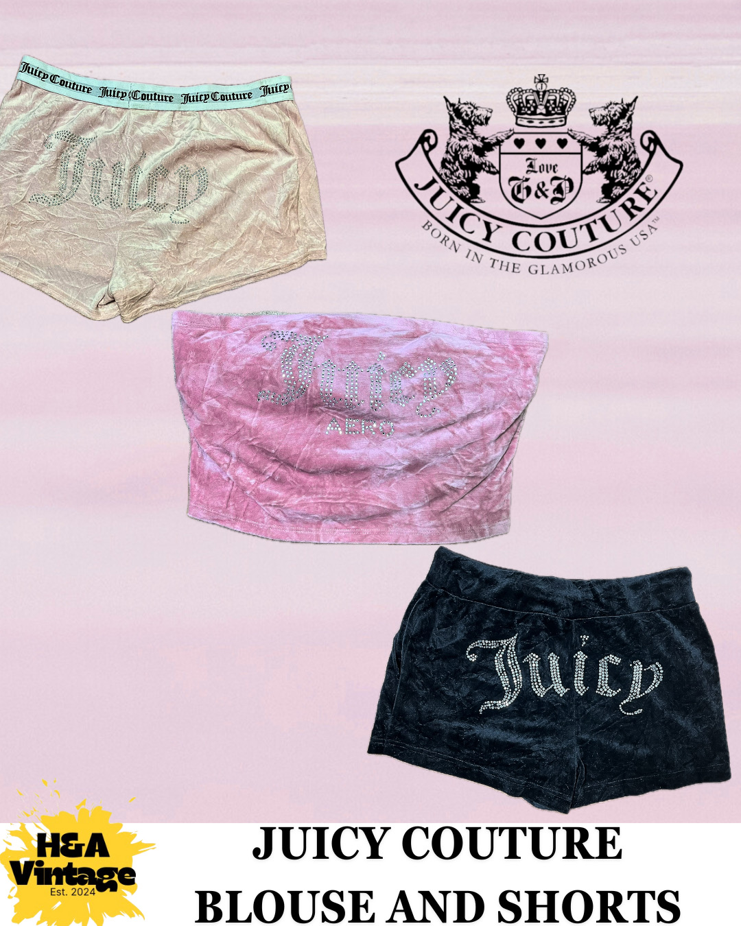 Blusa y pantalones cortos de Juicy Couture