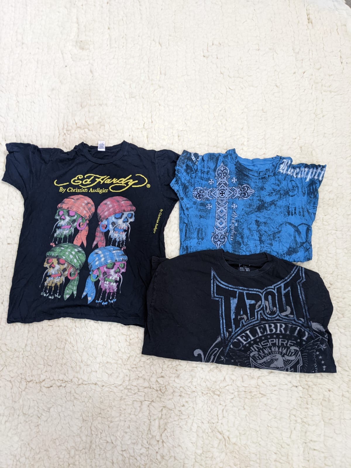 Affliction, Tapout, Ed Hardy, Ecko & Y2K Graphic T-Shirts Mix