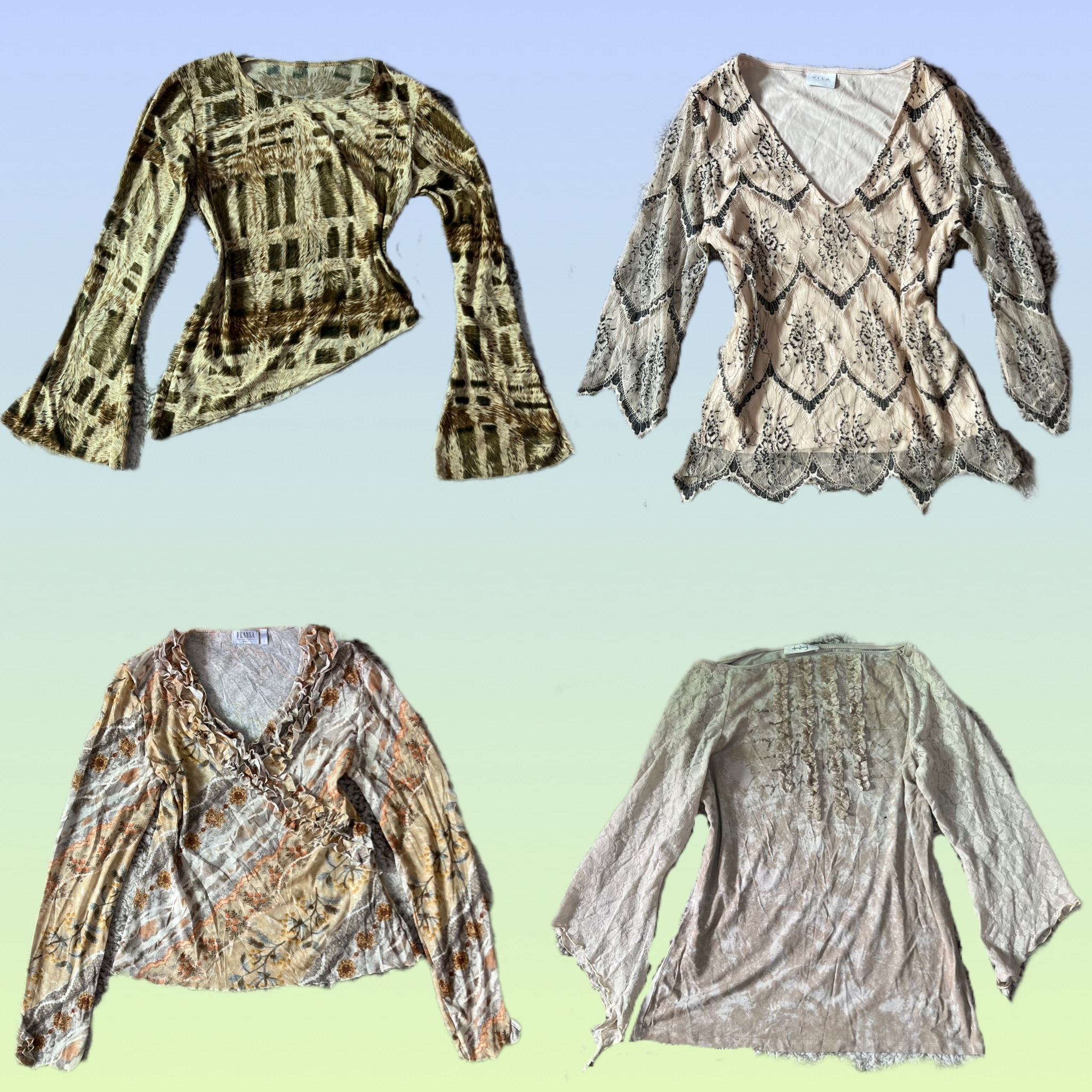 Y2K Earthy Tone Full Skeeve Tops (TS-1321)