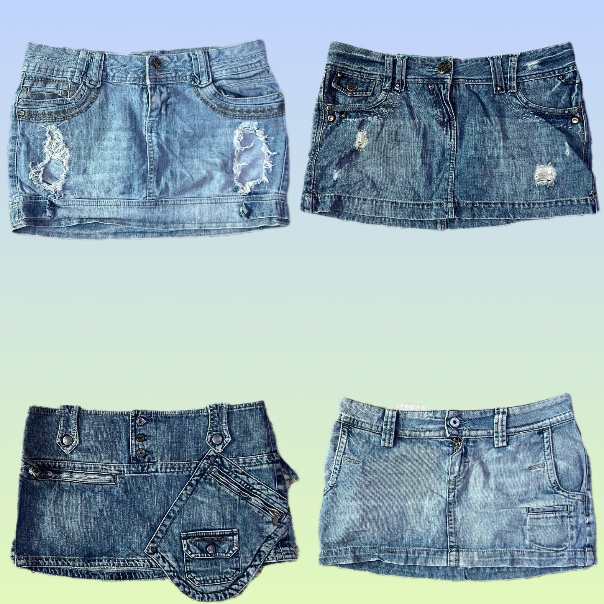 Y2K IT Girl Denim Mini  Skirts (TS -1326)