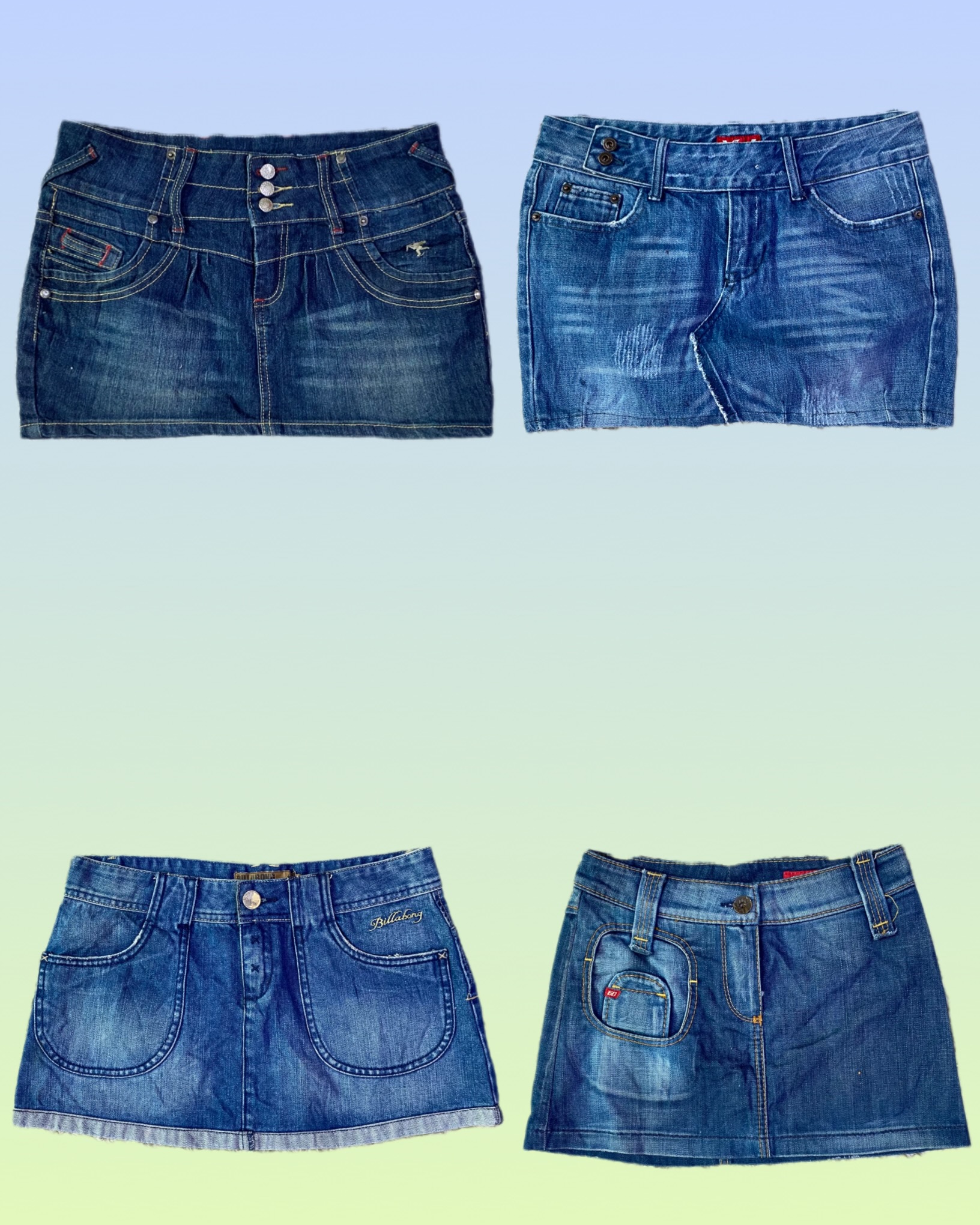 Y2K Icoinic Denim Mini Skirts (TS-1327)