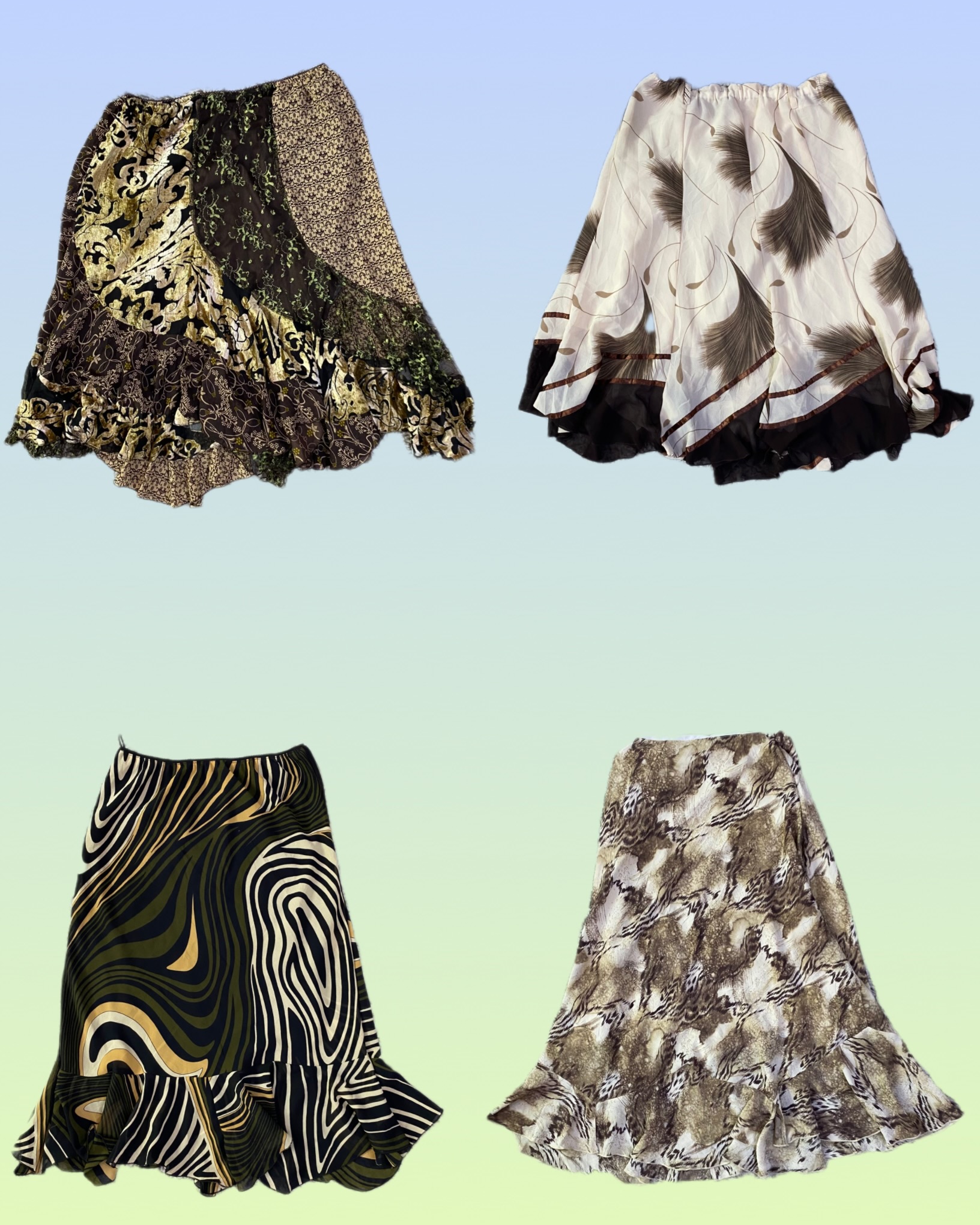 Y2K Unique Floral Maxi Skirts (TS-1329)