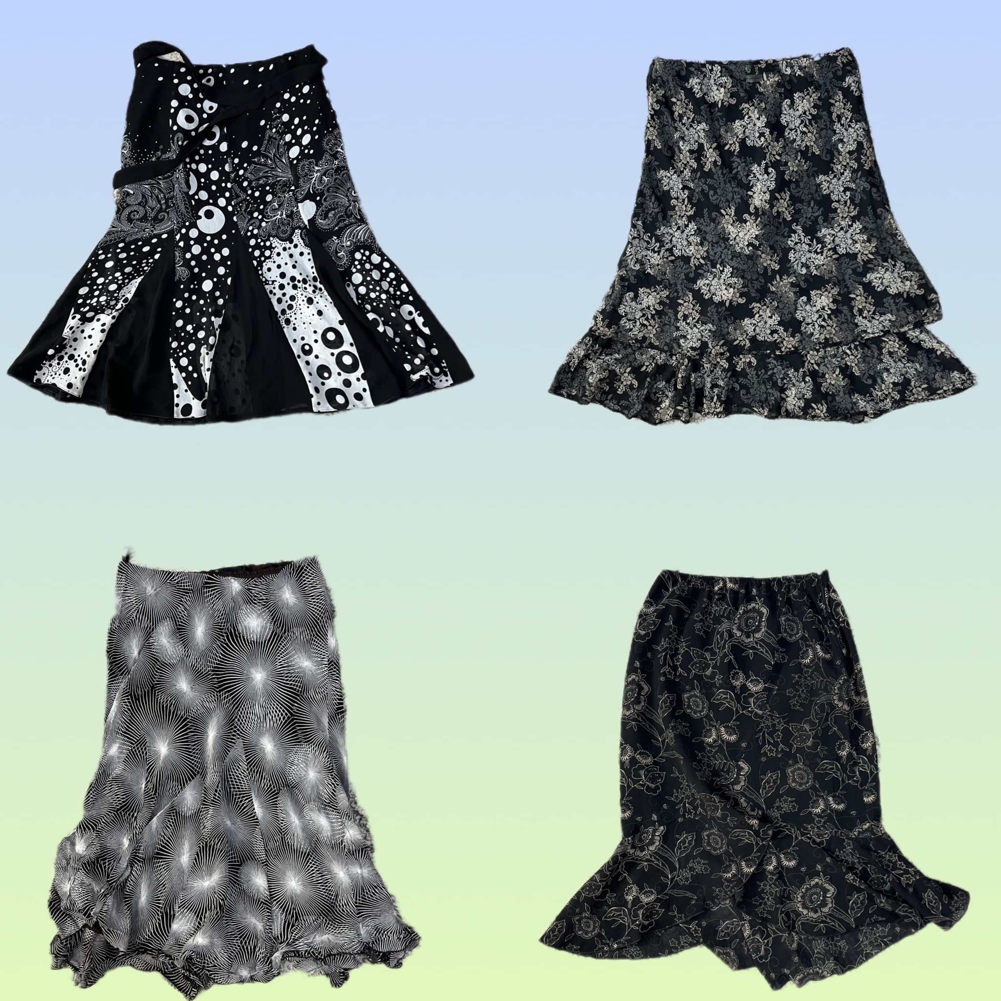 Faldas Flirales Black&White Y2K (TS-1331)