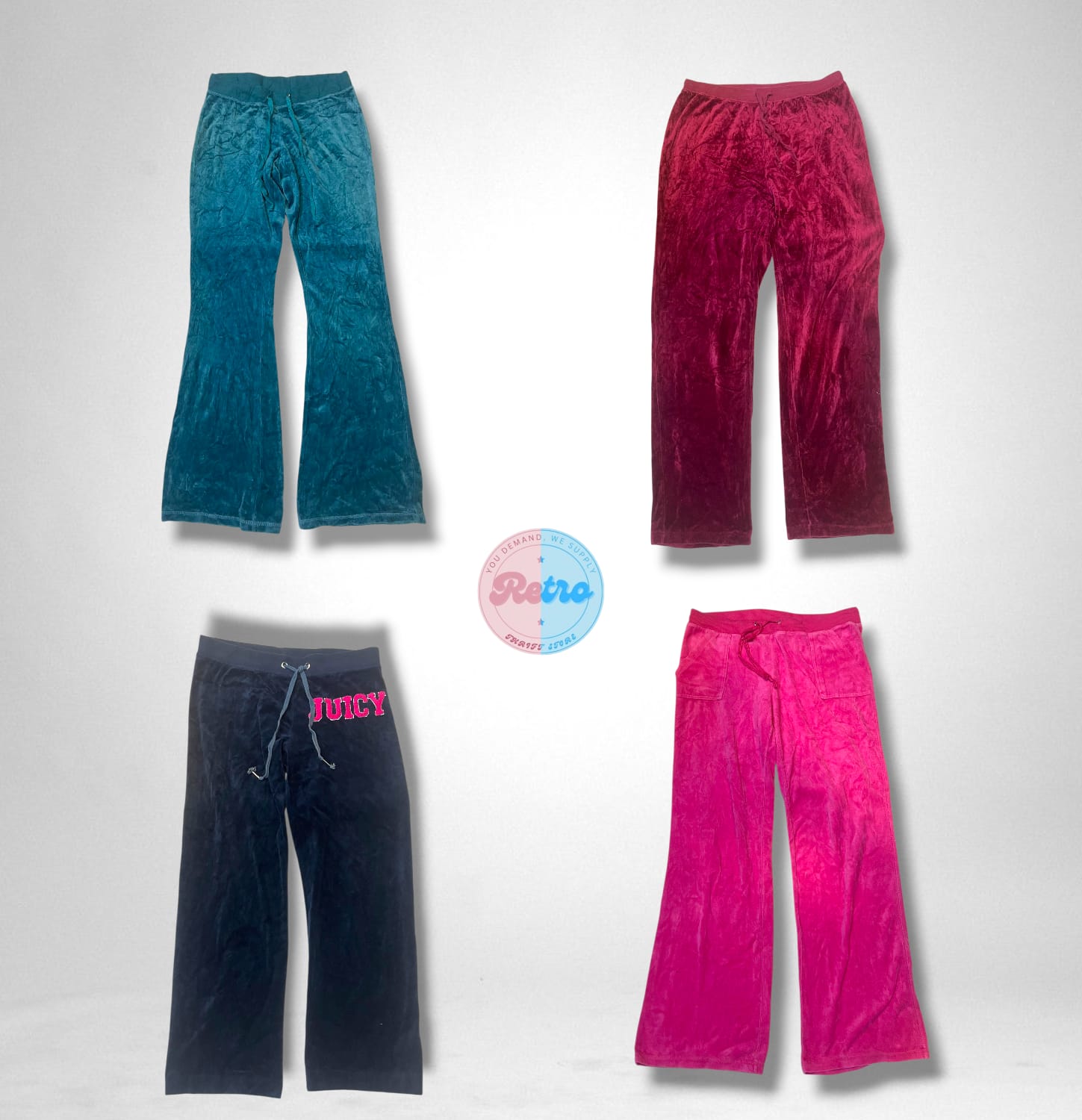 Coleção de Calças Flare de Veludo Retro da Juicy Couture (E)