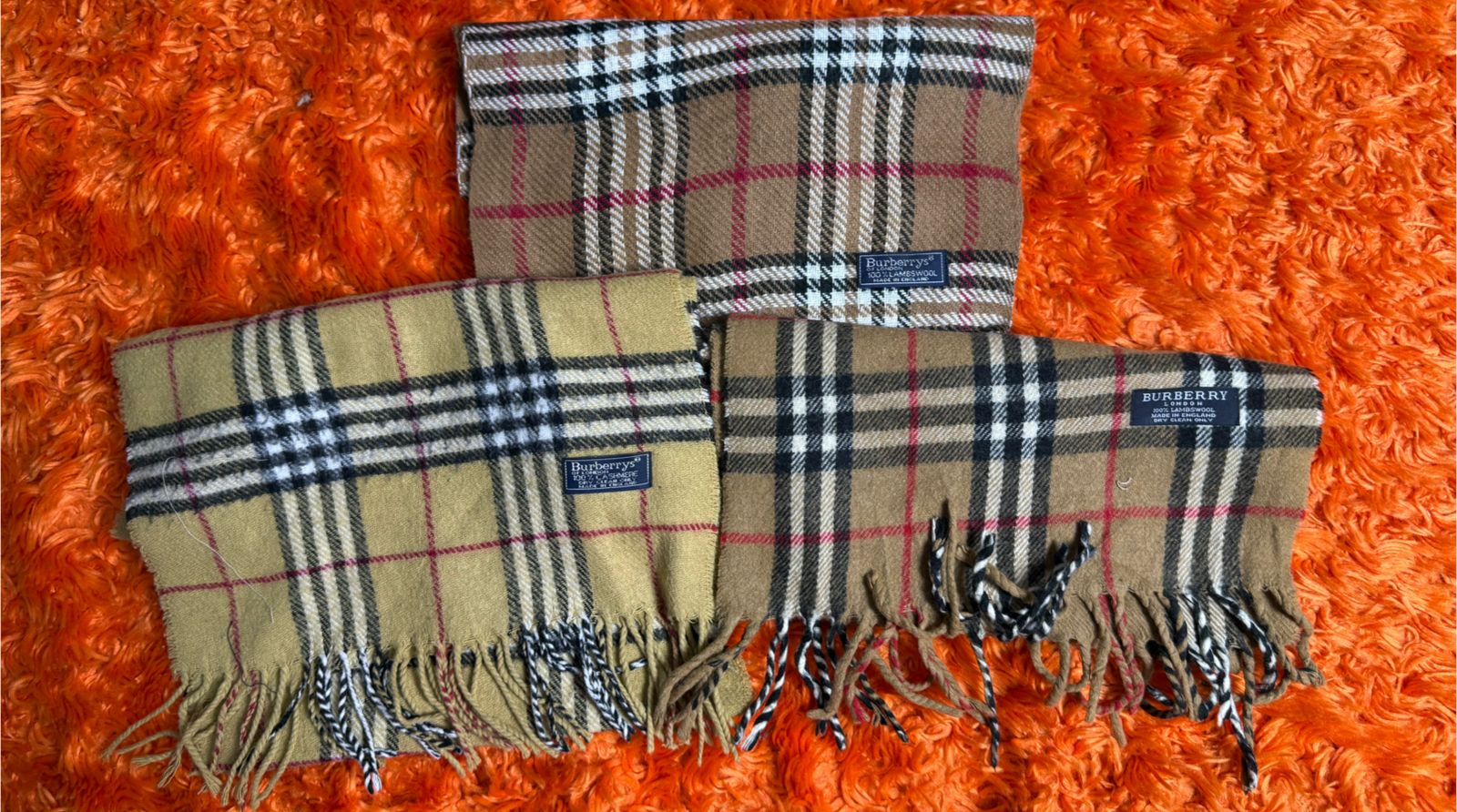 beige colour burberry scarves