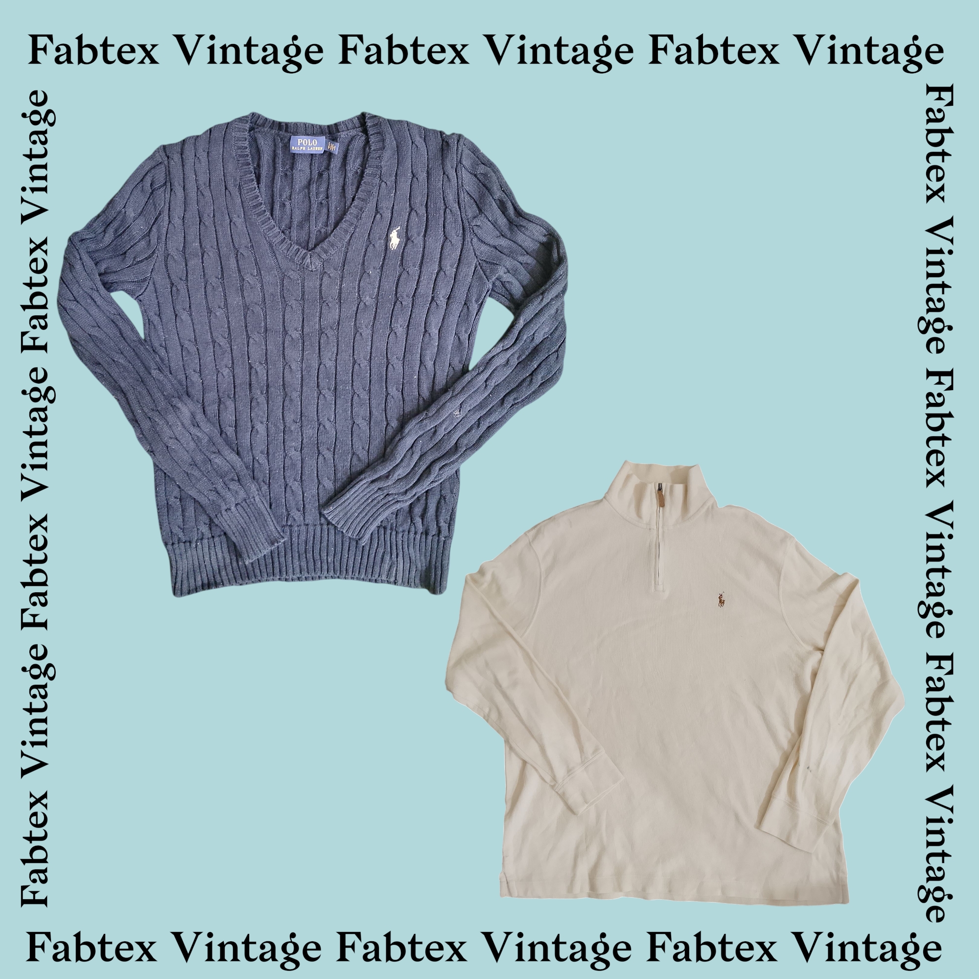 (FV-286) Polo Ralph Lauren Pull (tricot Cabal, fermeture quart, col rond)