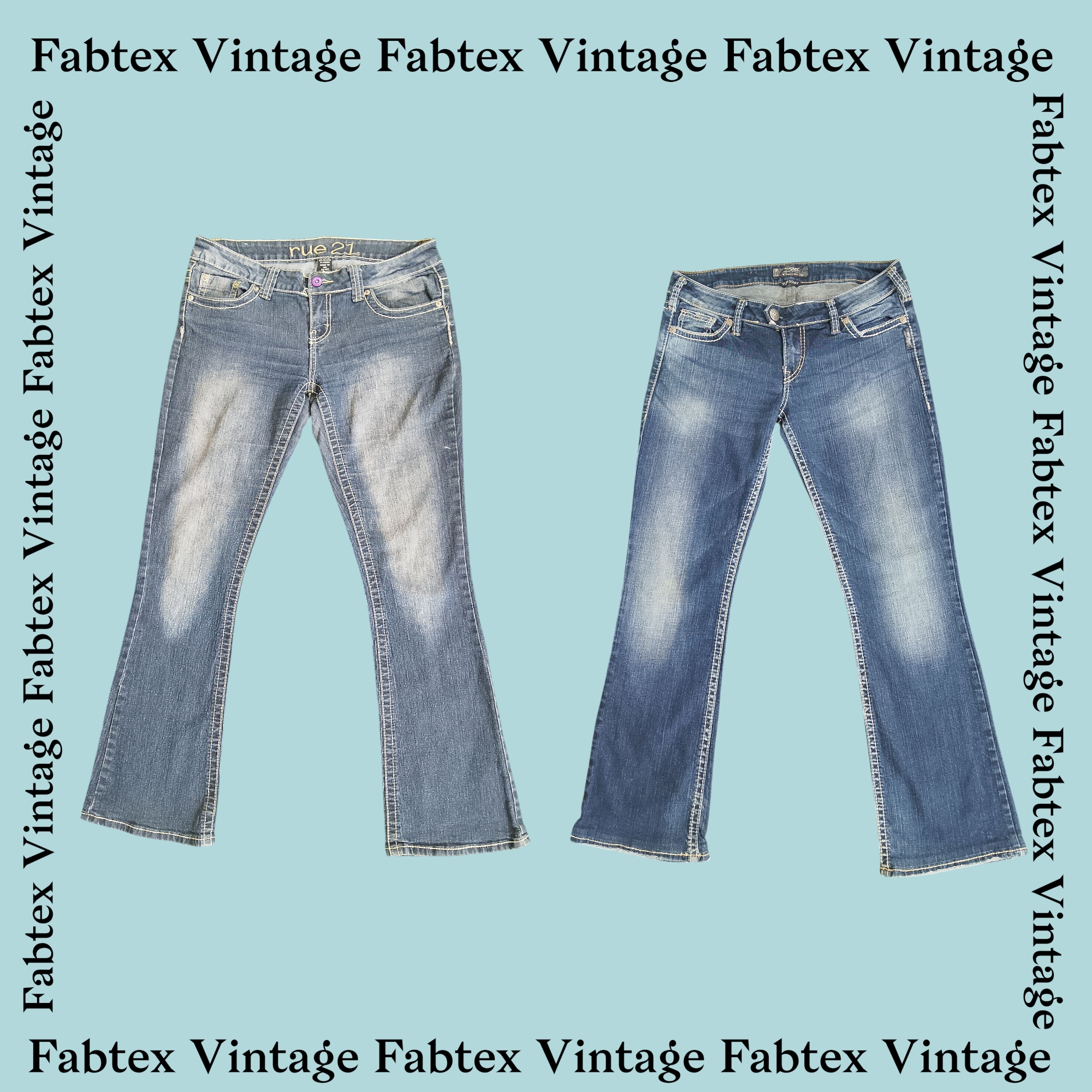 (FV-287) Y2K Jeans mit Schlag, niedriger Taillenschnitt, zurück Tasche, verzierten Details