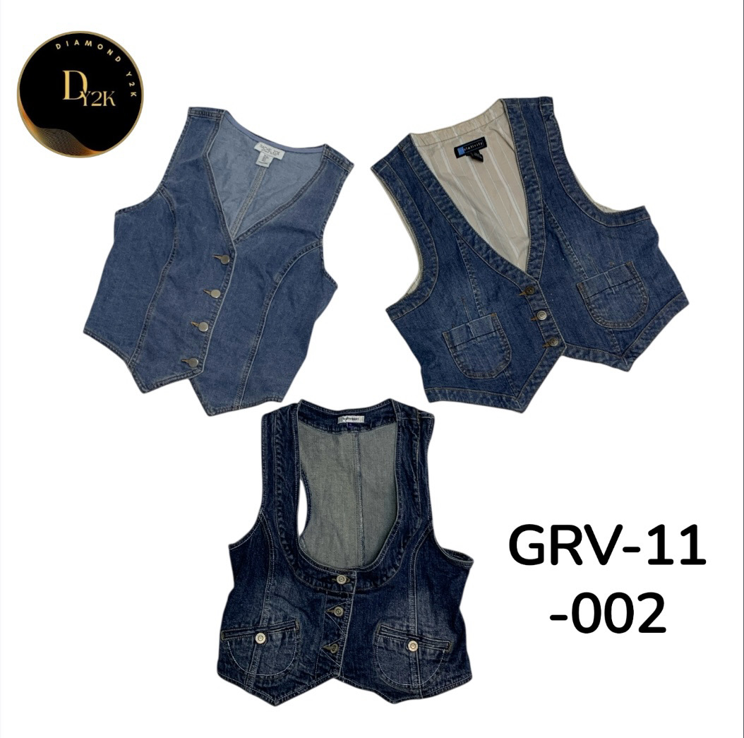 Y2k Denim vest 2000s look vintage (GRV-11-002)