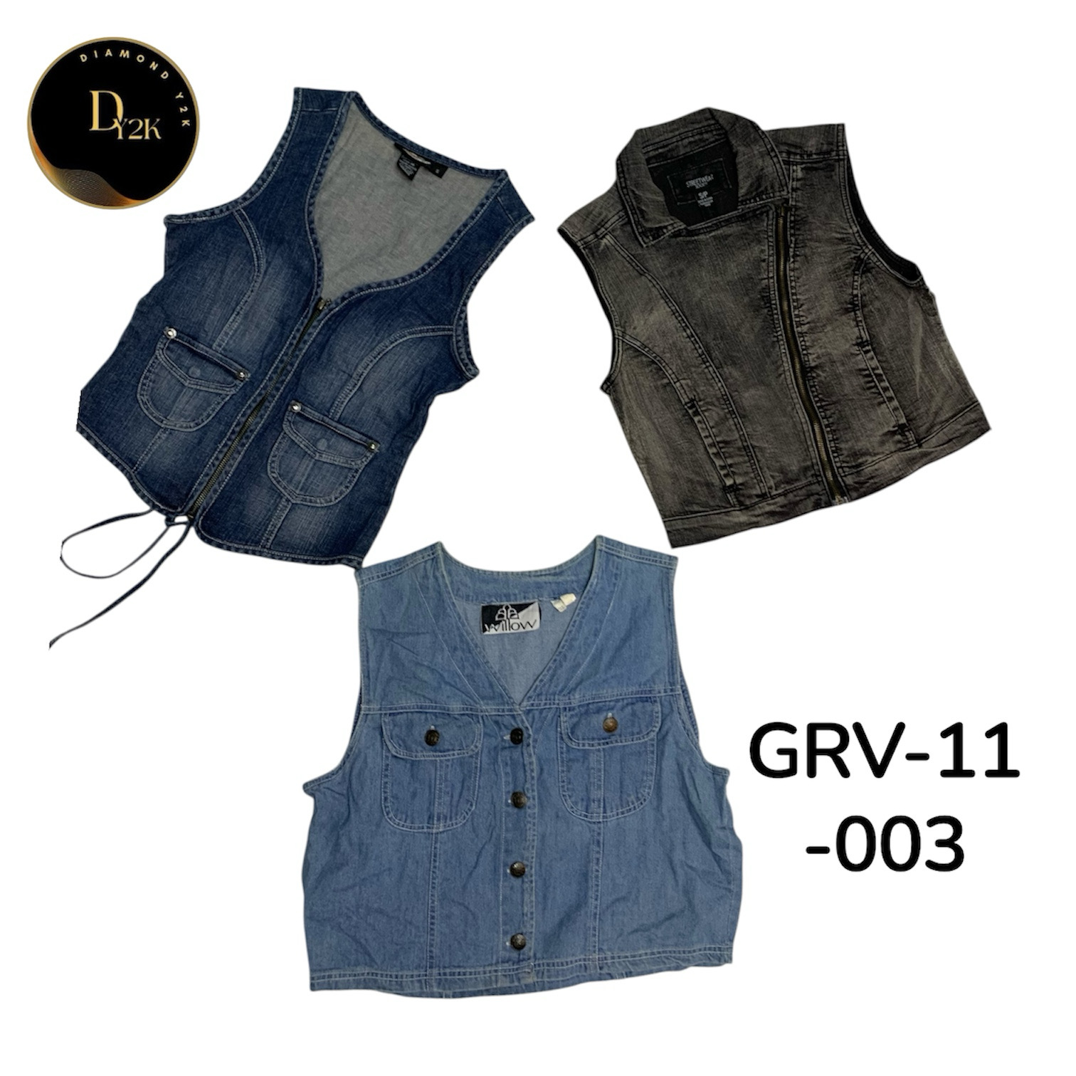 Y2K Denim Vest for Women – Zipper & Button Vintage..