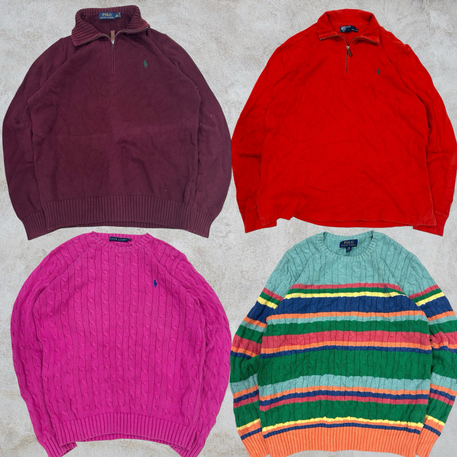 Ralph Lauren Cable Knit / Quarter zip Sweaters (F-61)