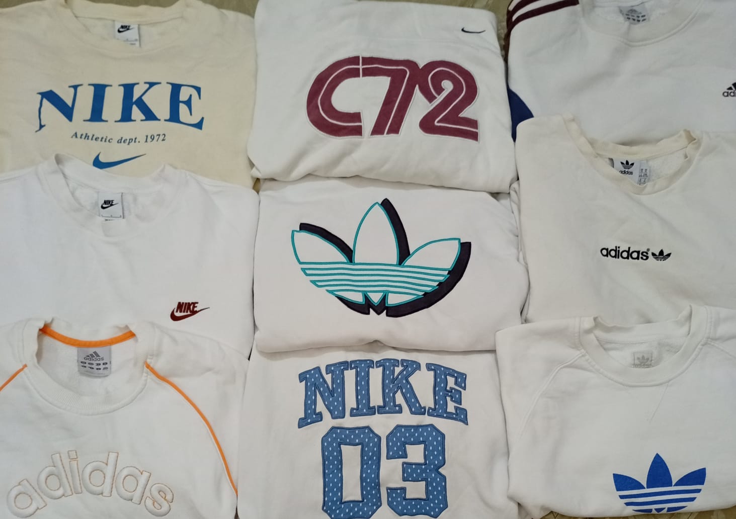 Nike and adidas sweatshirts