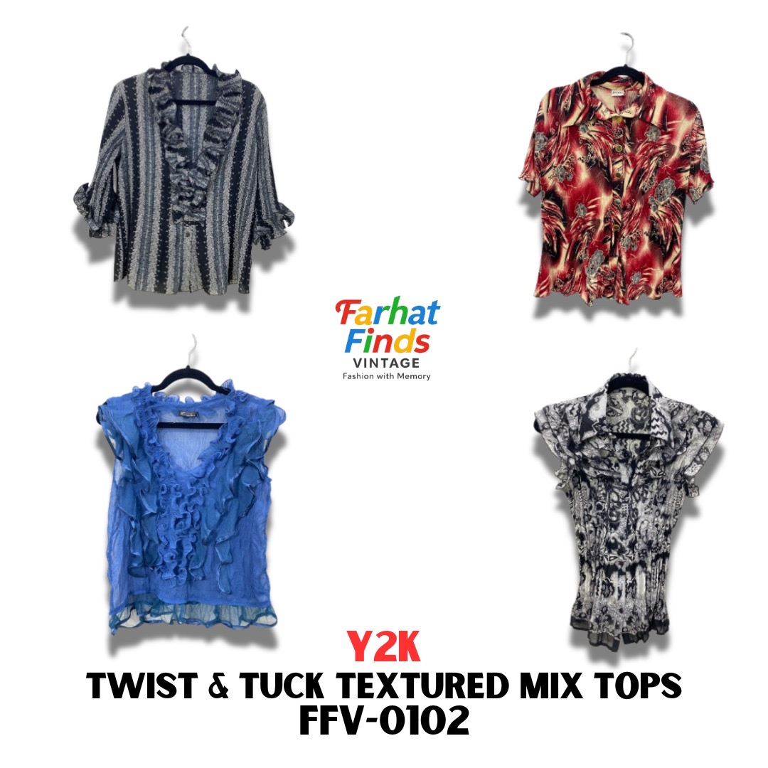 FFV-0102 Y2K TWIST & TUCK TEXTURED MIX TOPS
