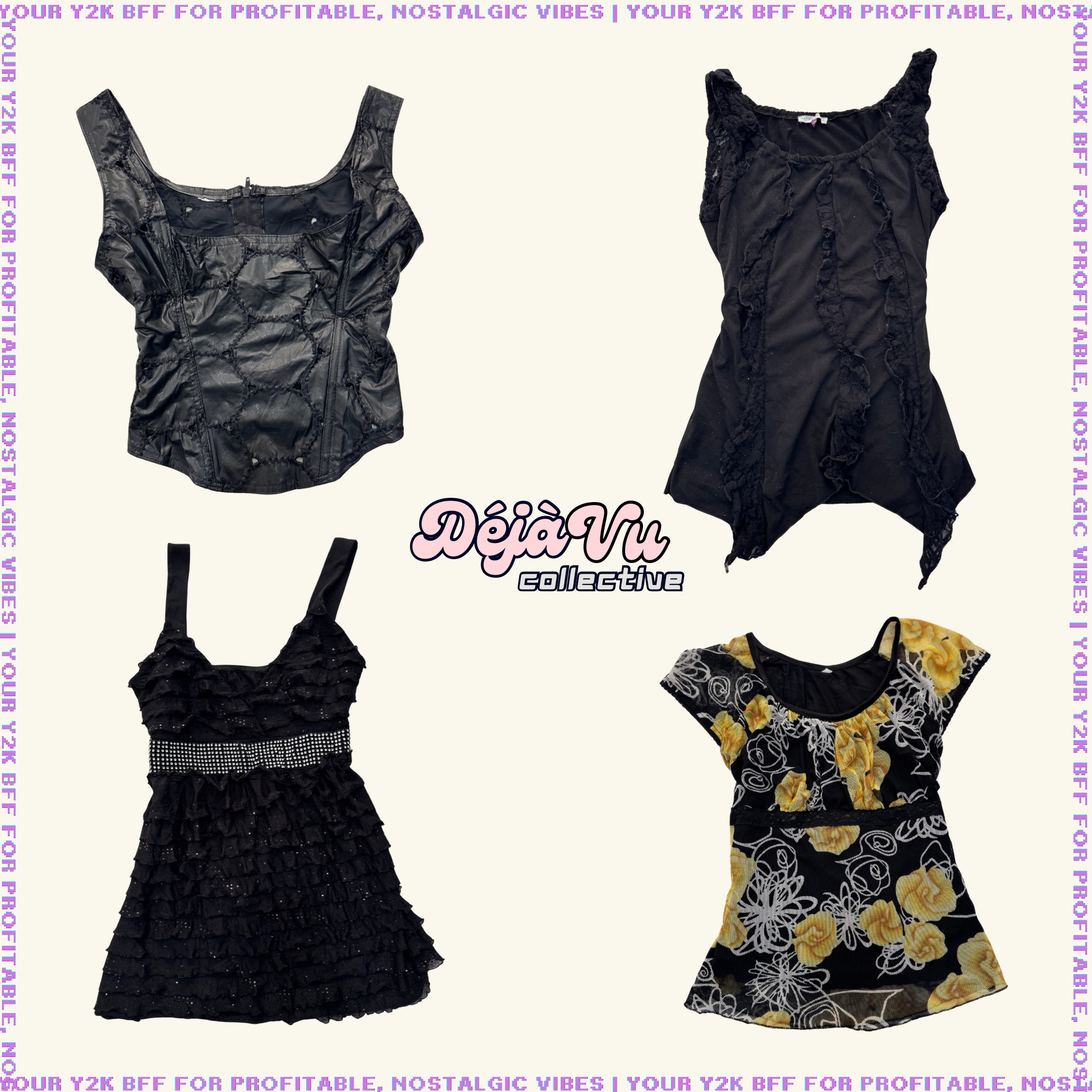Y2K Gothic Baddie Cami Tops (DVC#97)