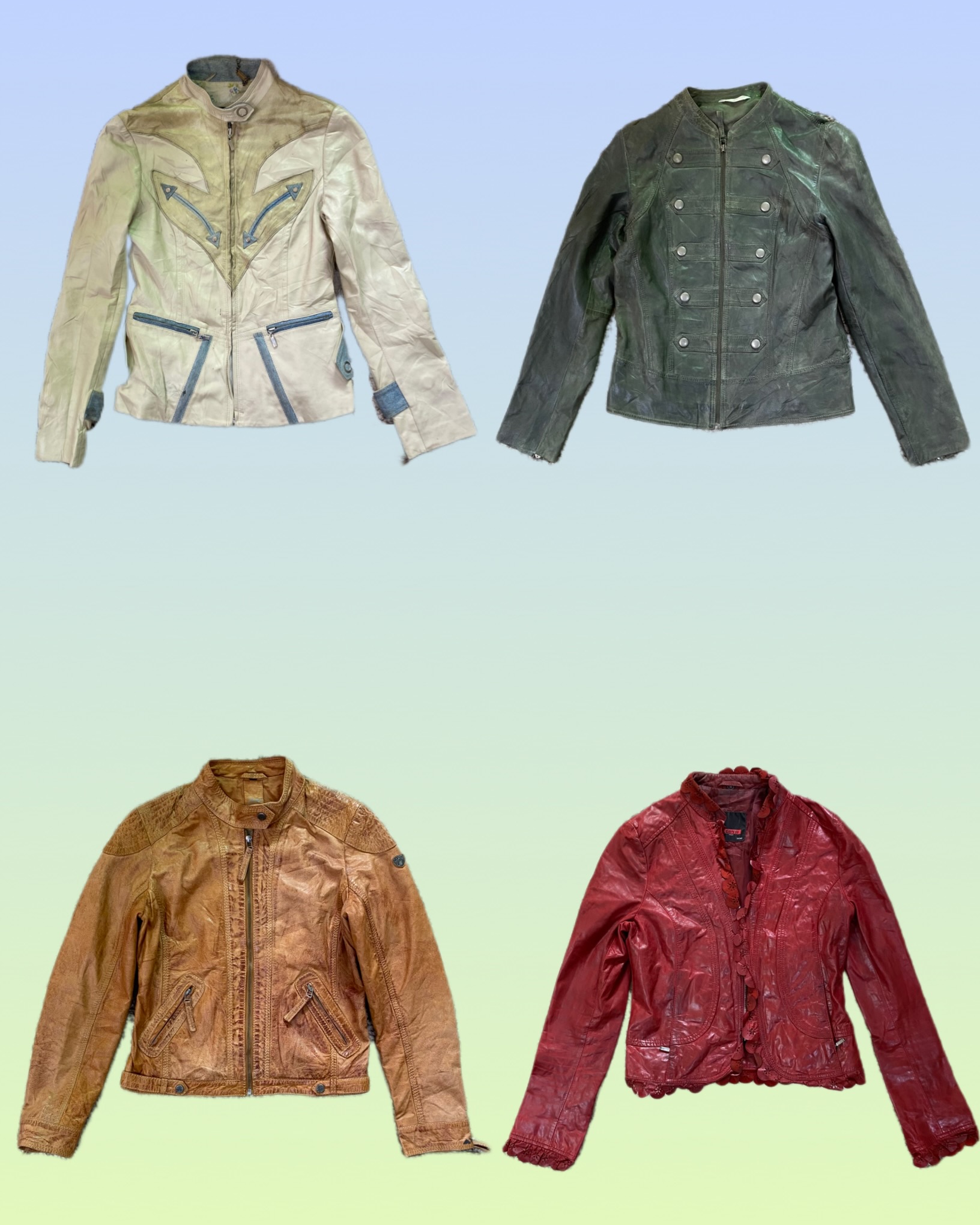 Y2K 90’s Vibe  NYC Leather Jacket (TS-1337)