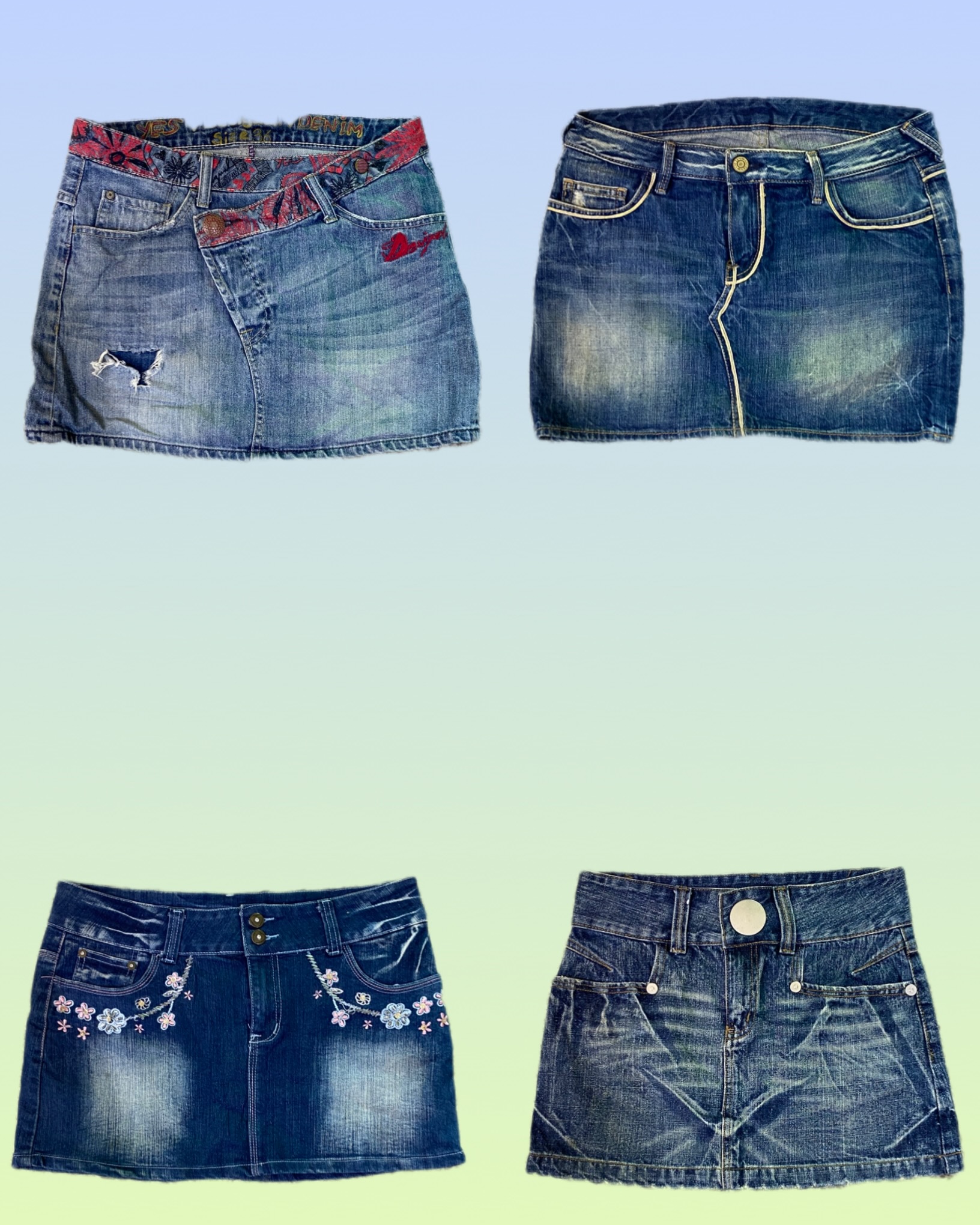 Y2K Unique Denim Mini Skirts (TS -1343)