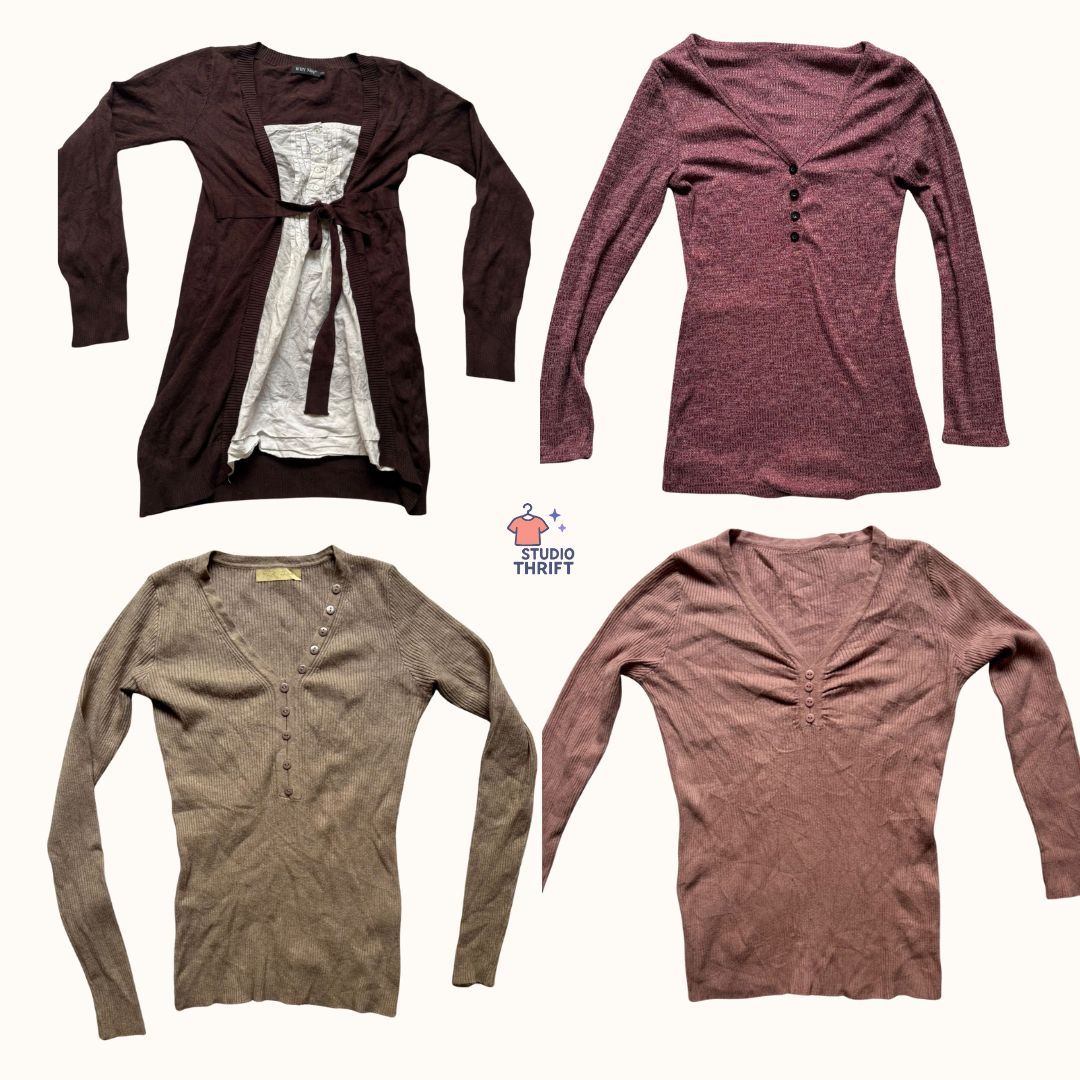 Y2K Henley Tops | Bella Swan Core Ribbed Basics