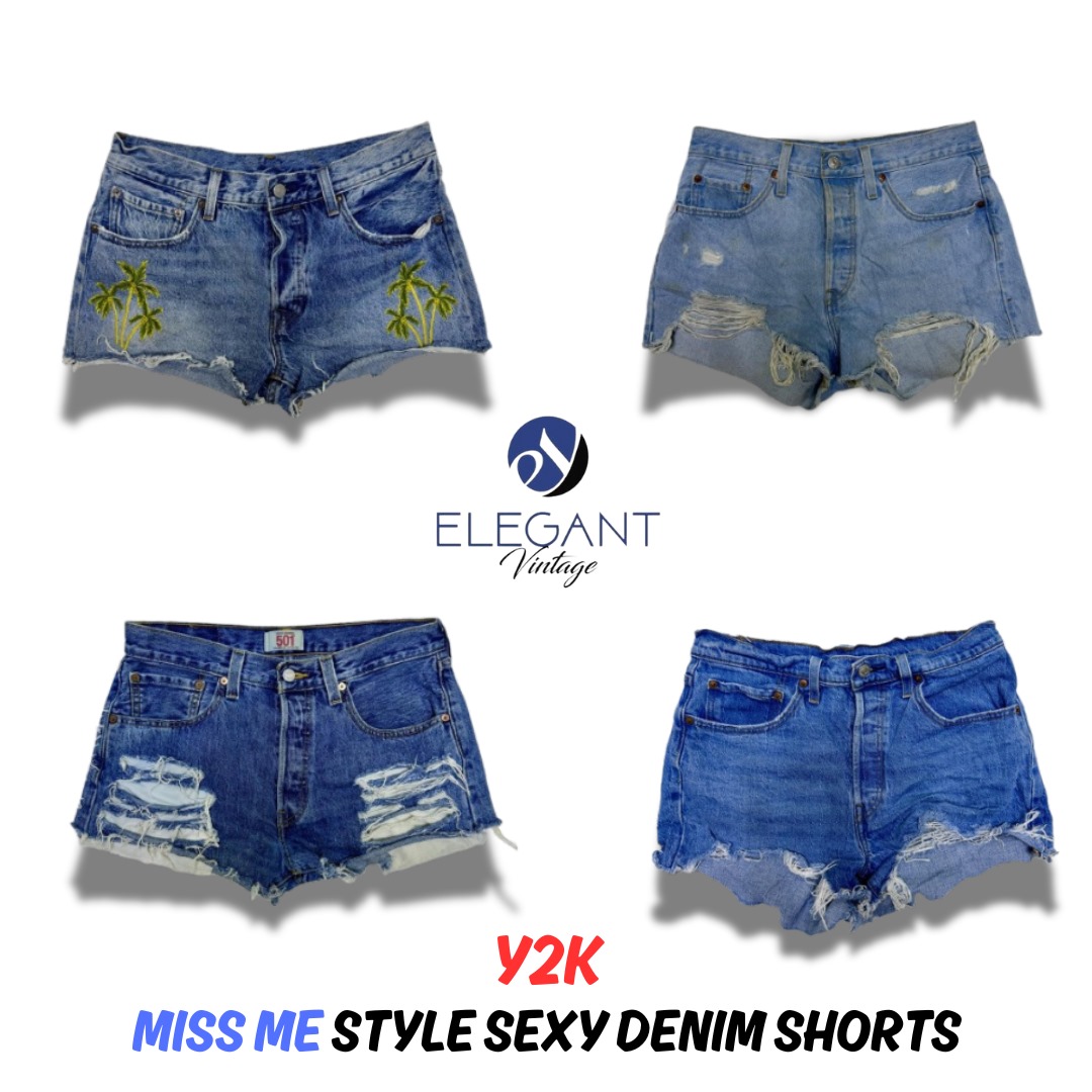 Y2K Miss Me Style Denim Sexy Shorts - EV0227