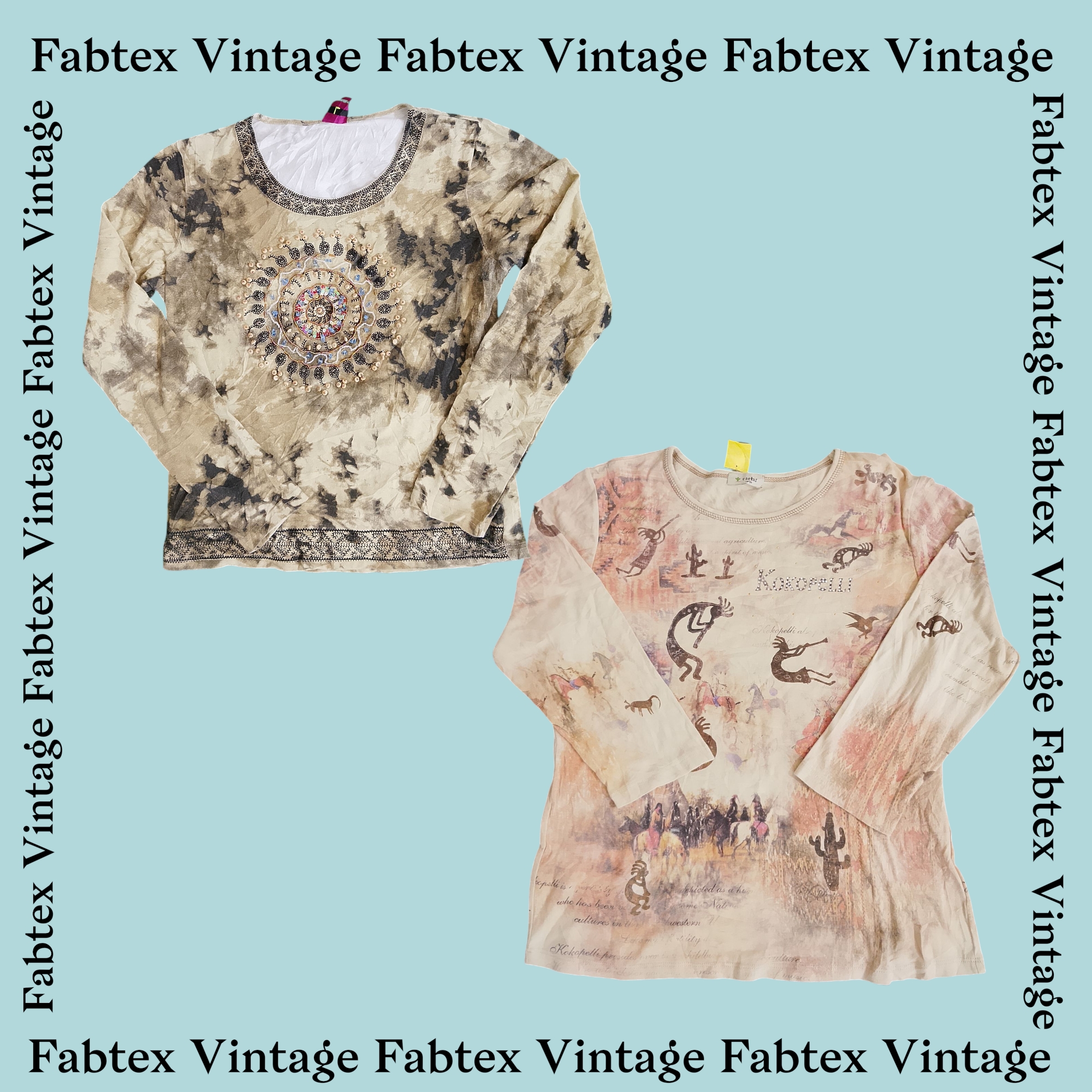 (FV-295) Y2K Earth Tone Brown Beaded Details Baby Tees