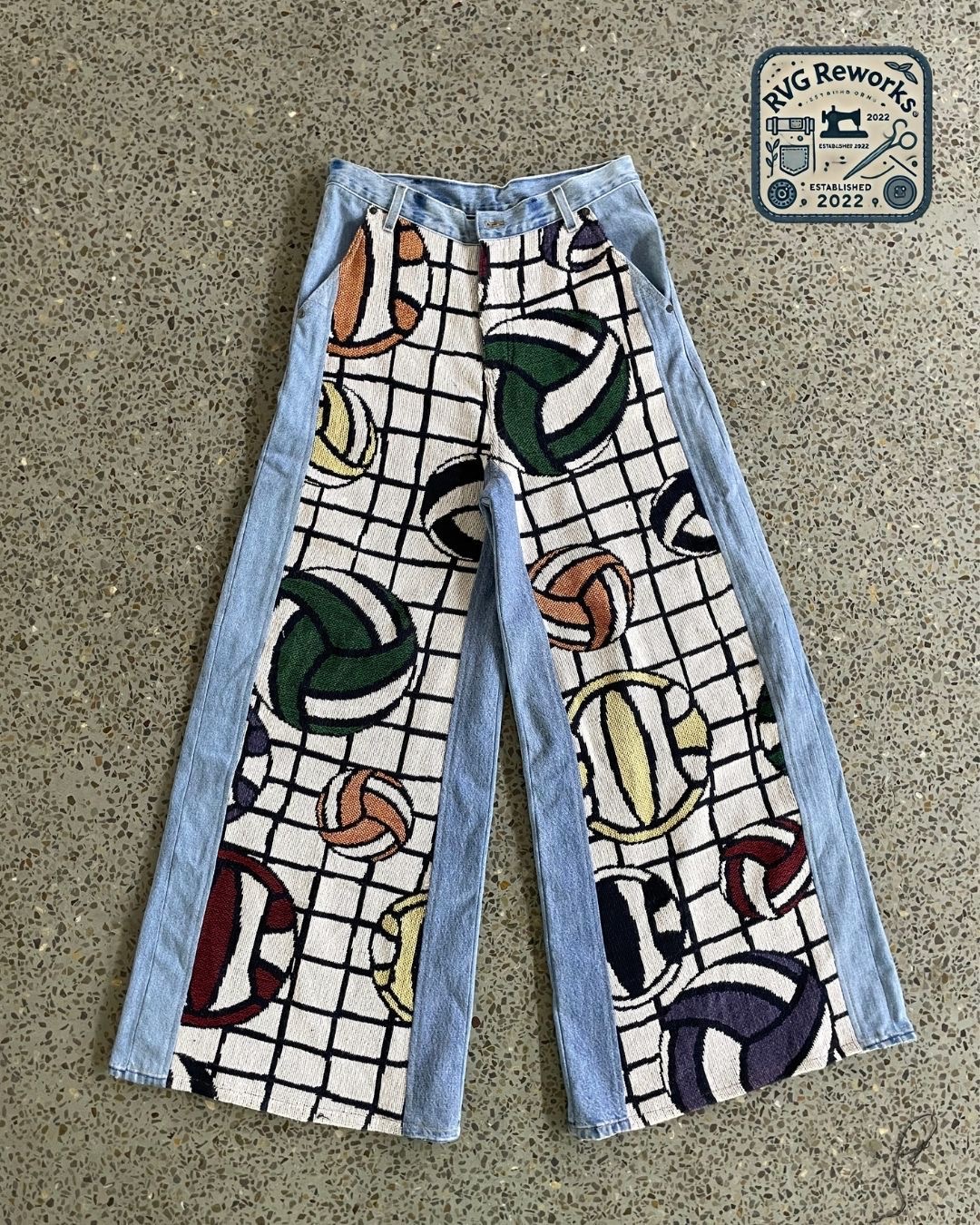 Upcycled Tapestry Panel Trousers