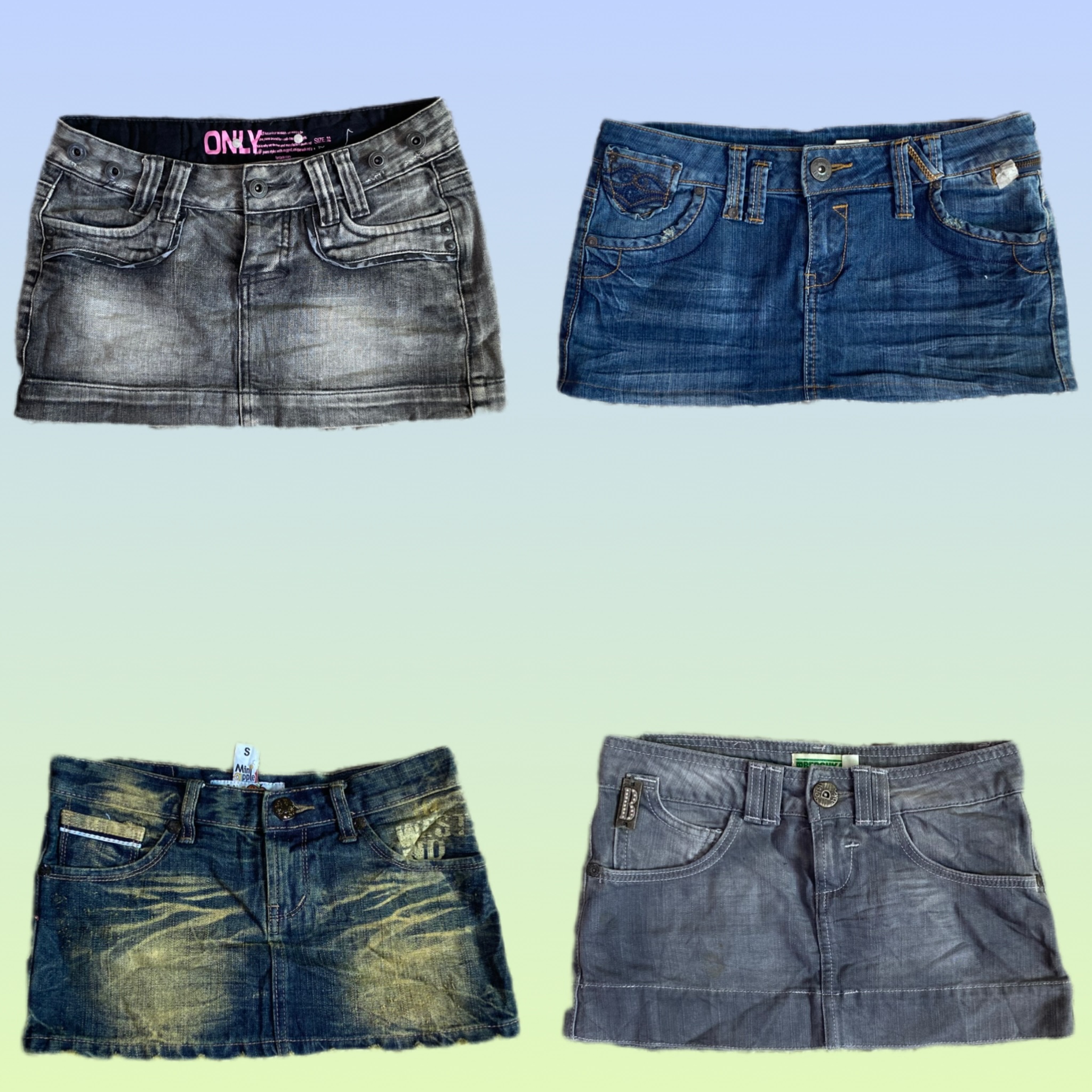 Y2K IT Girl Denim Mini Skirts ((TS- 1357)