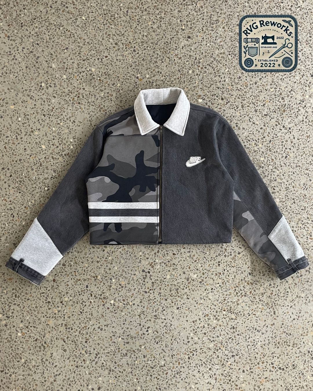 Upcycled Nike Camo Cropped Jacket