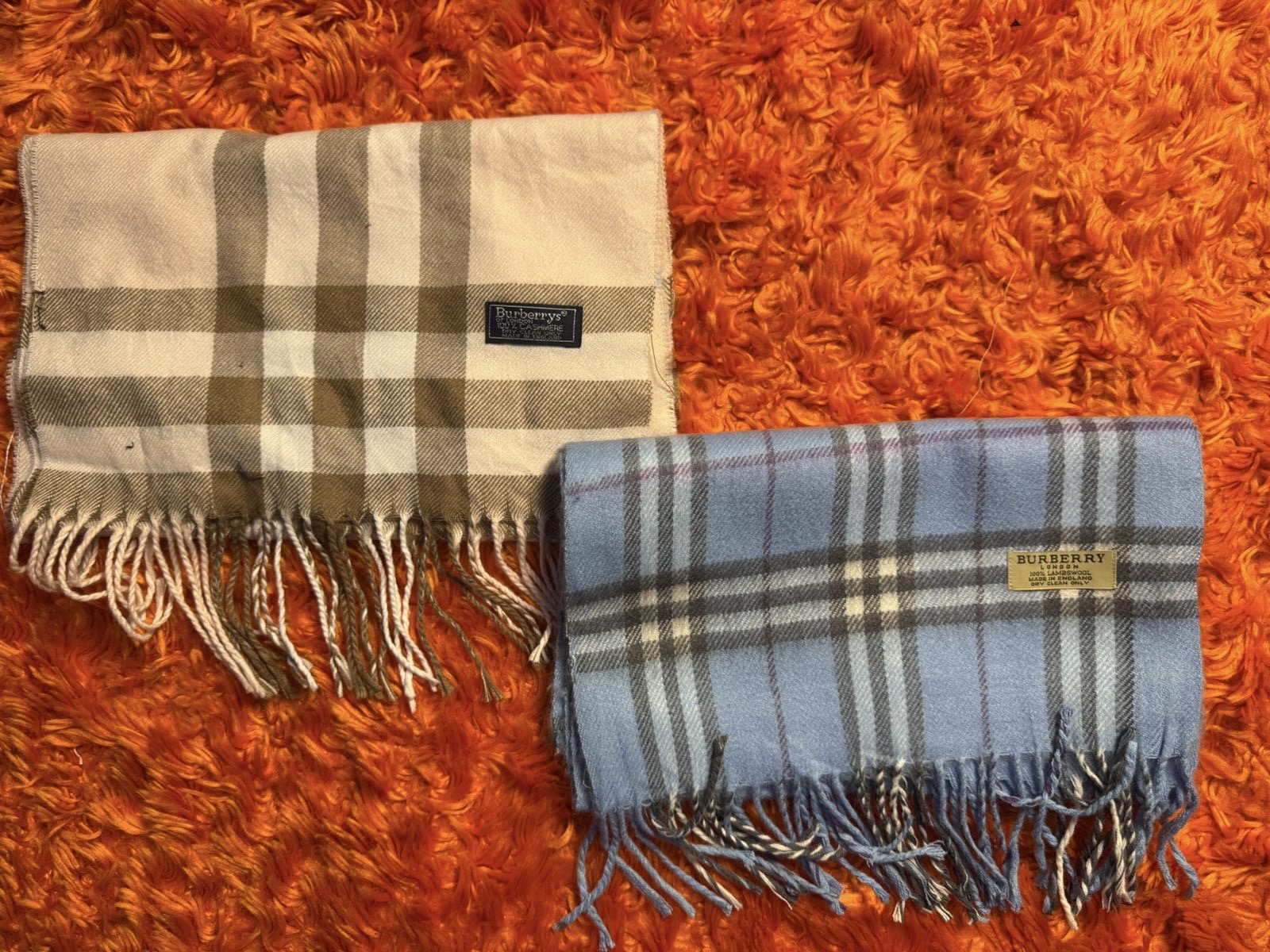 Burberry scarves pink and sky blue