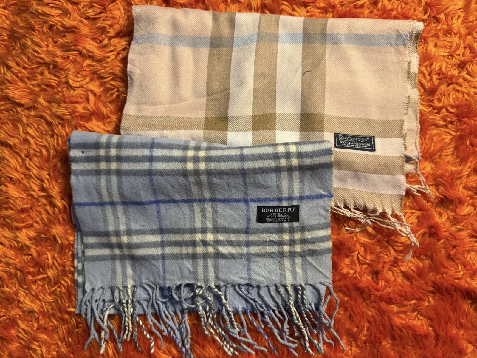 Burberry Scarves pink and sky blue