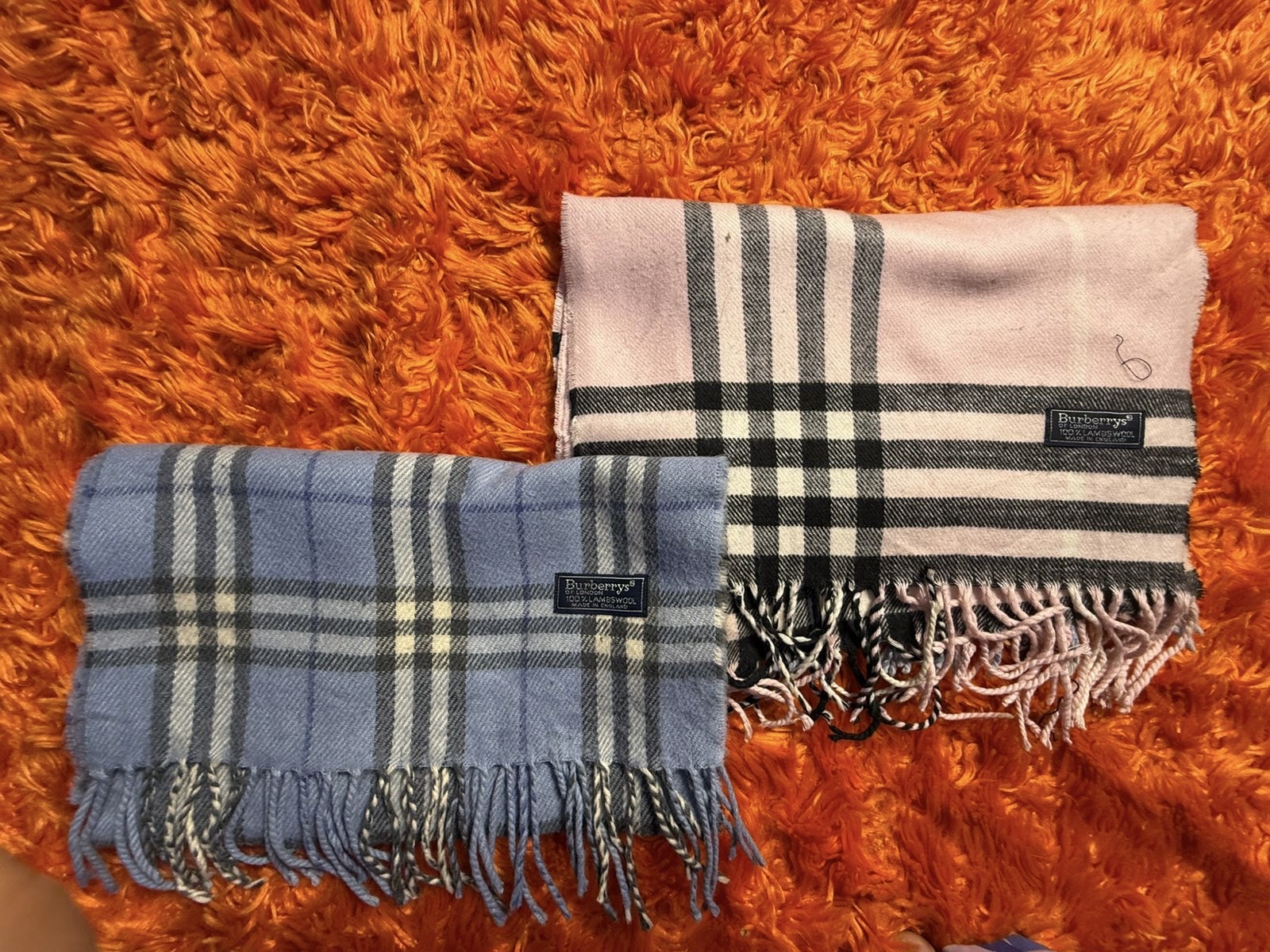 Burberry scarves pink and sky blue