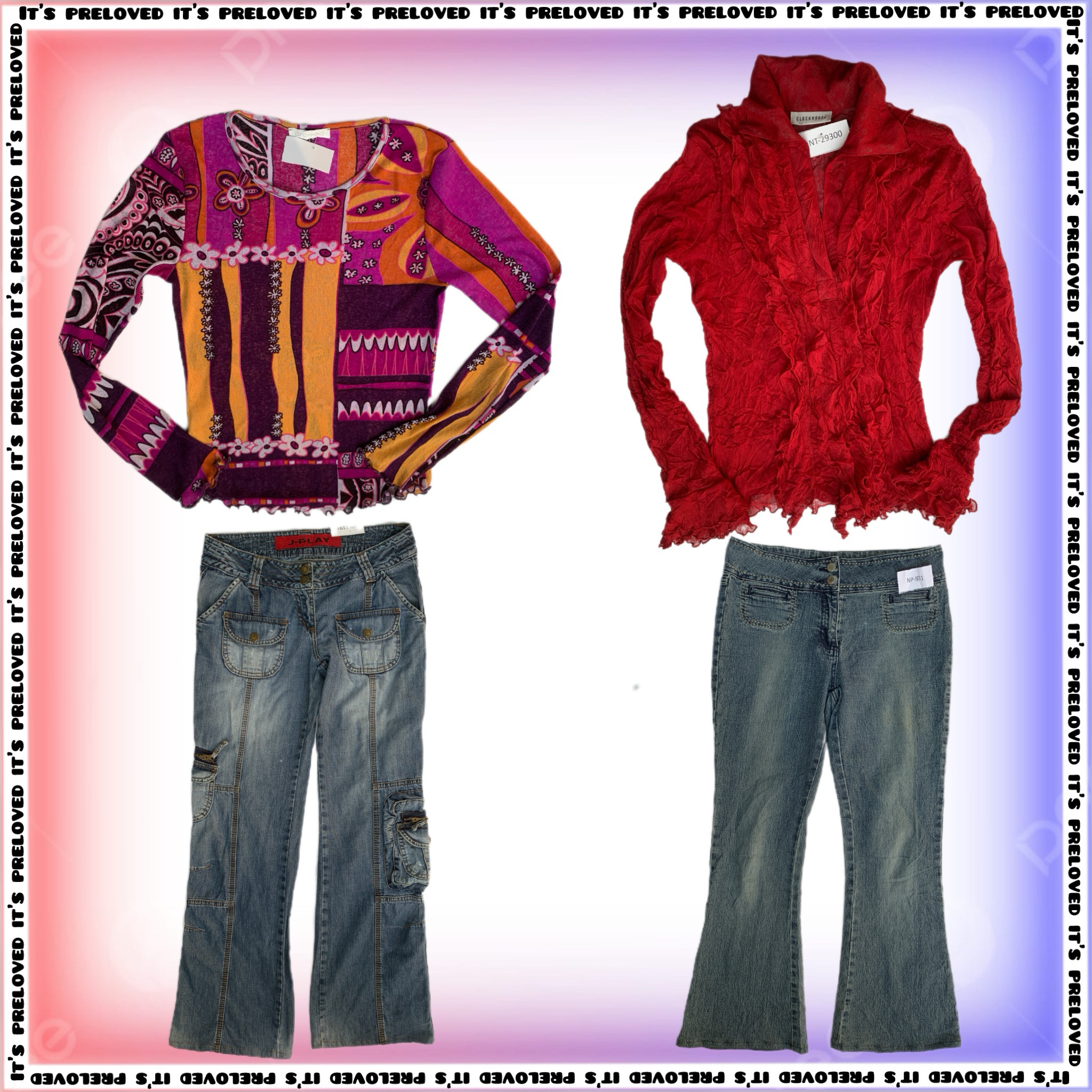 Firefly Lane-Retro Tops et Jeans Mix (SS-1554)