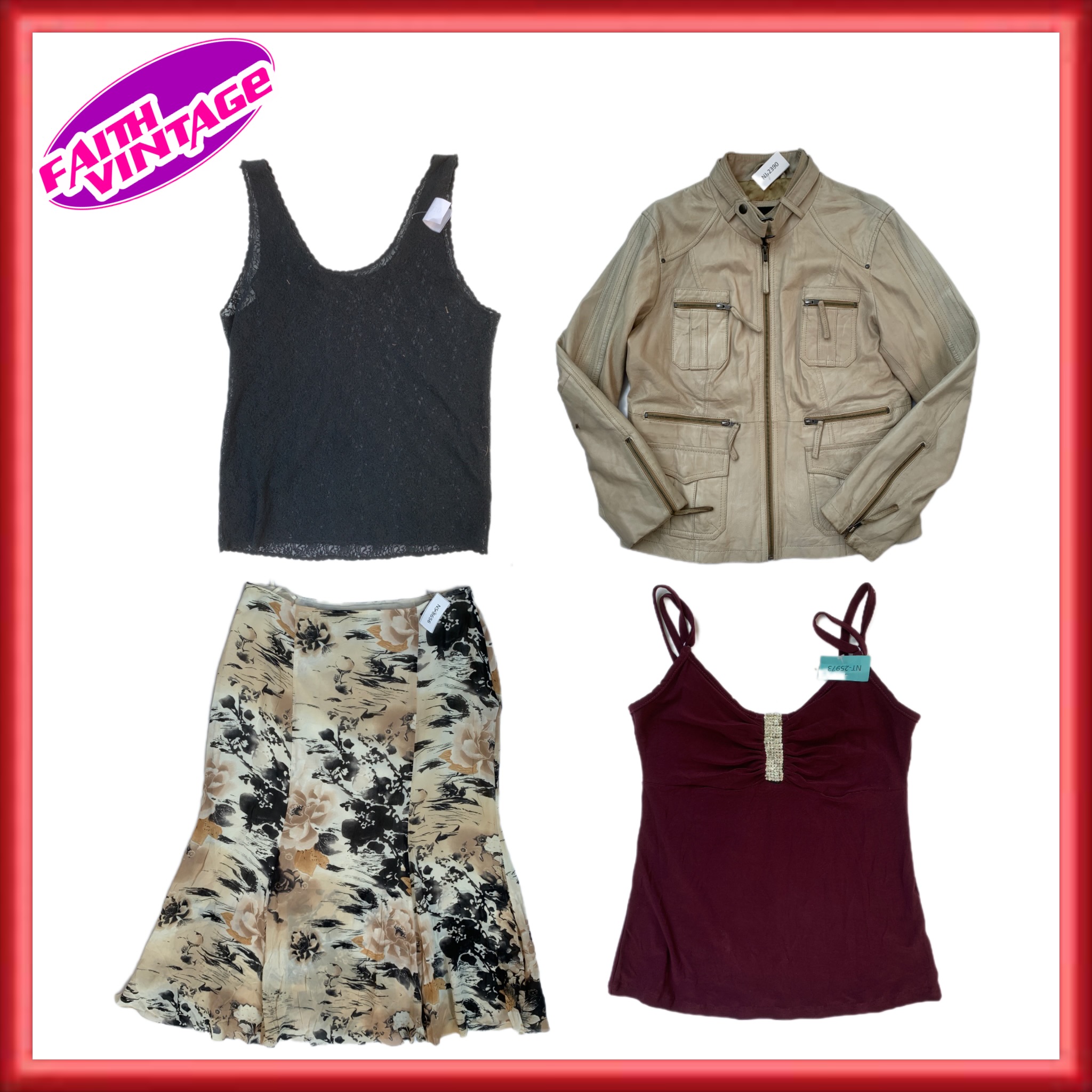 Erdfarbene Oberteile, Röcke und Jacken Mix (FV-033)