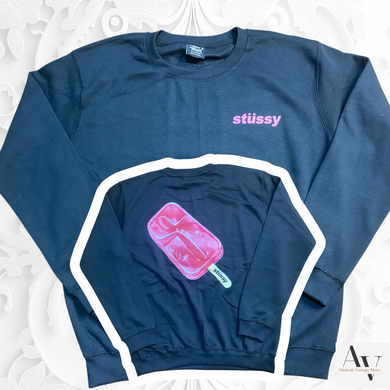 Suéter popsical refeito no estilo Stussy