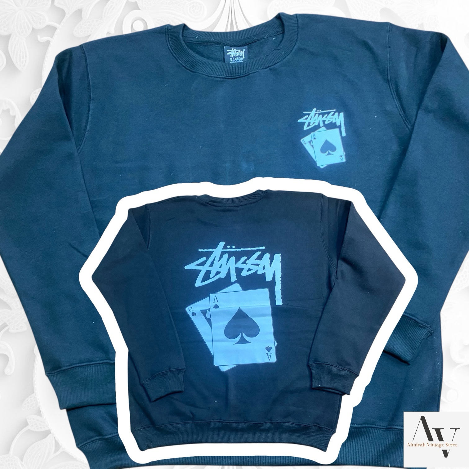Stussy rework style pocket card sweatshirts