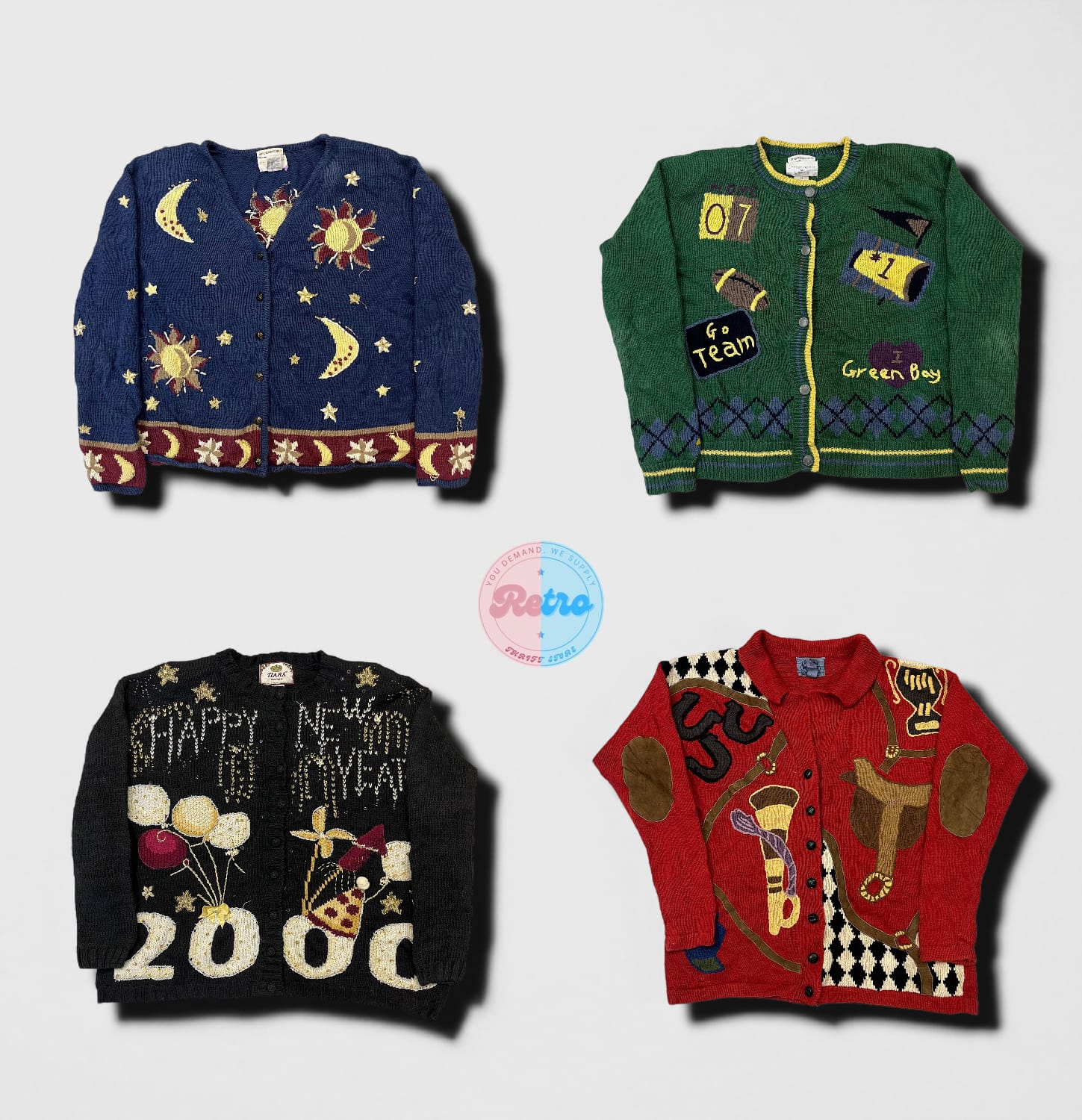 Suéteres Statement Bordados e Apliques Y2K (E)