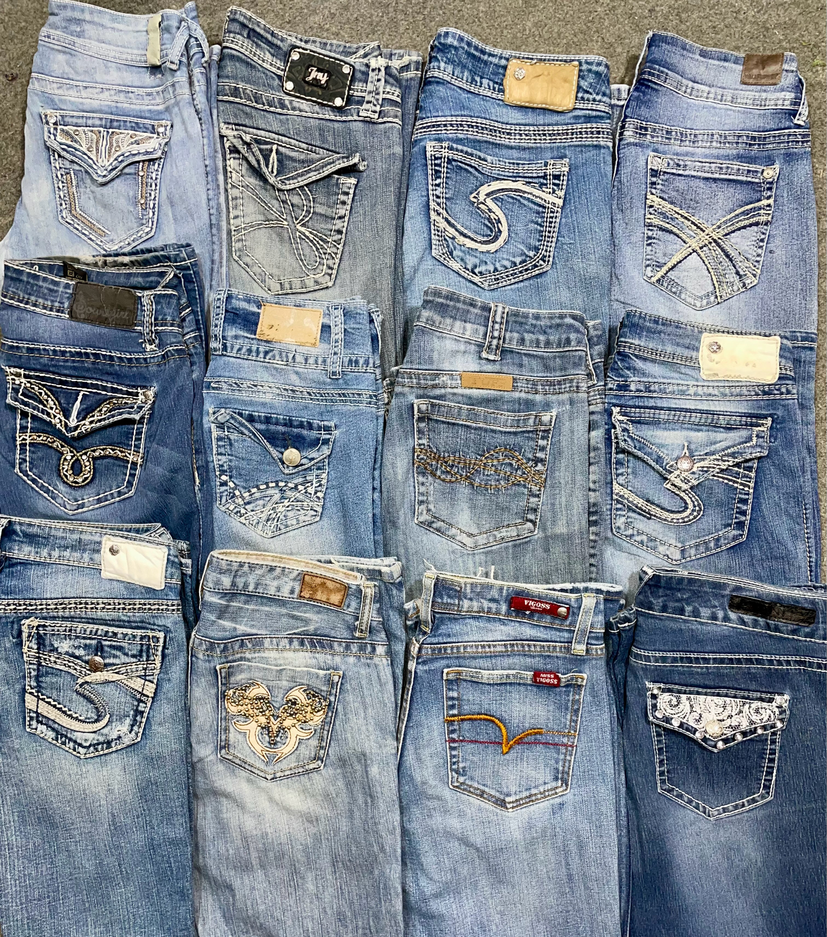 Y2K bestickte Jeans Bootcut