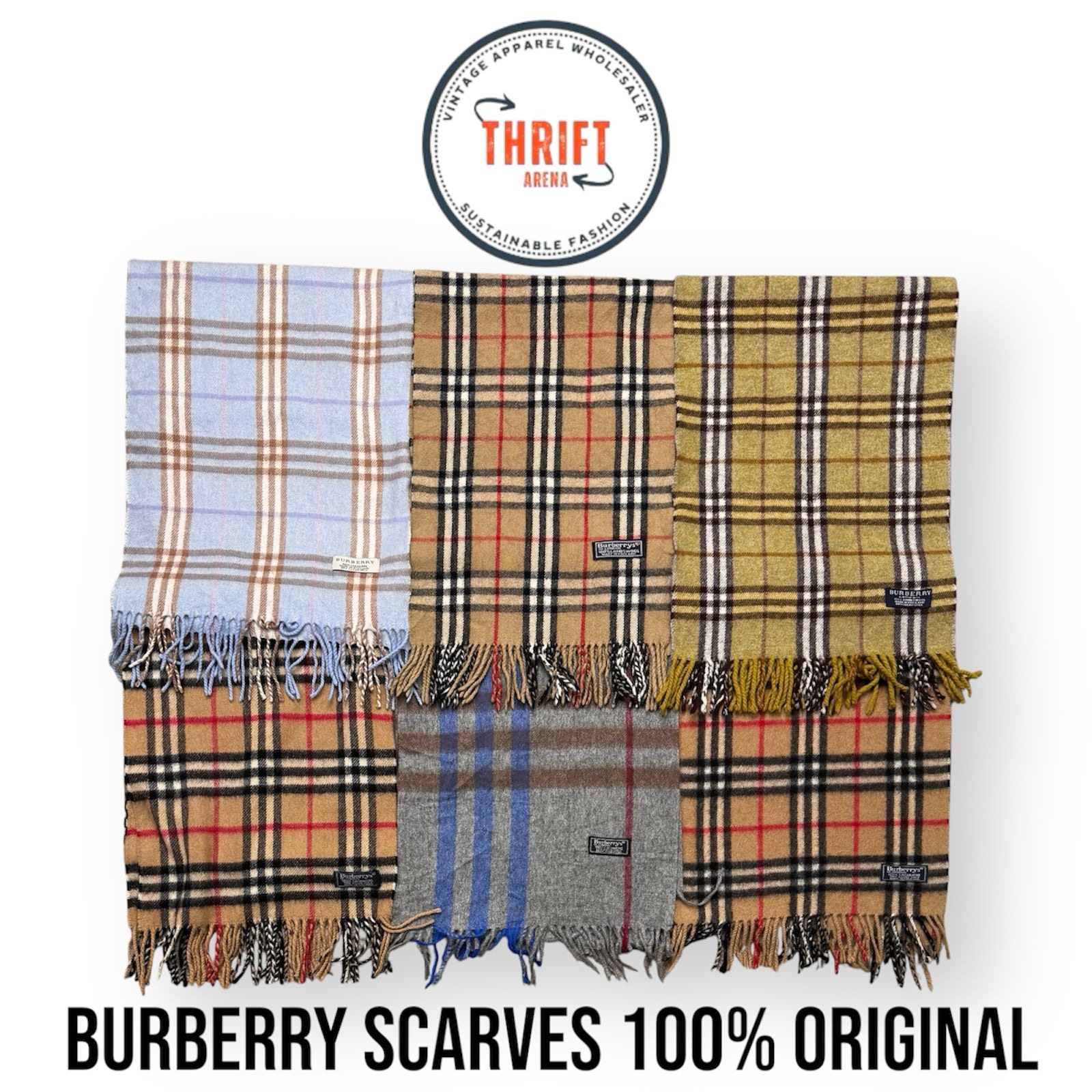 T2032 Burberry Scarves 🧣 100% Autêntico Cashmere/Lã