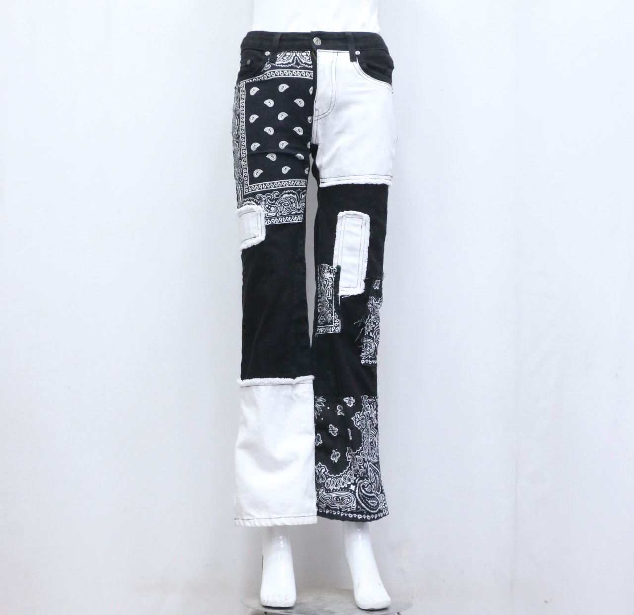 CR701 Upcycled Bandana Patchwork Denim Pants