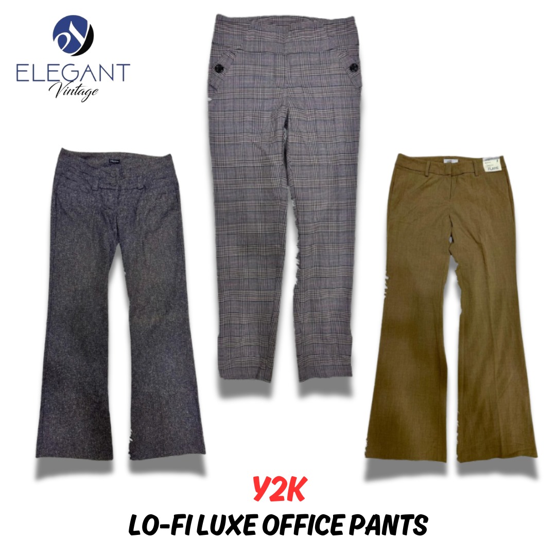 Y2K Lo-Fi Luxe Office Pants - EV0382