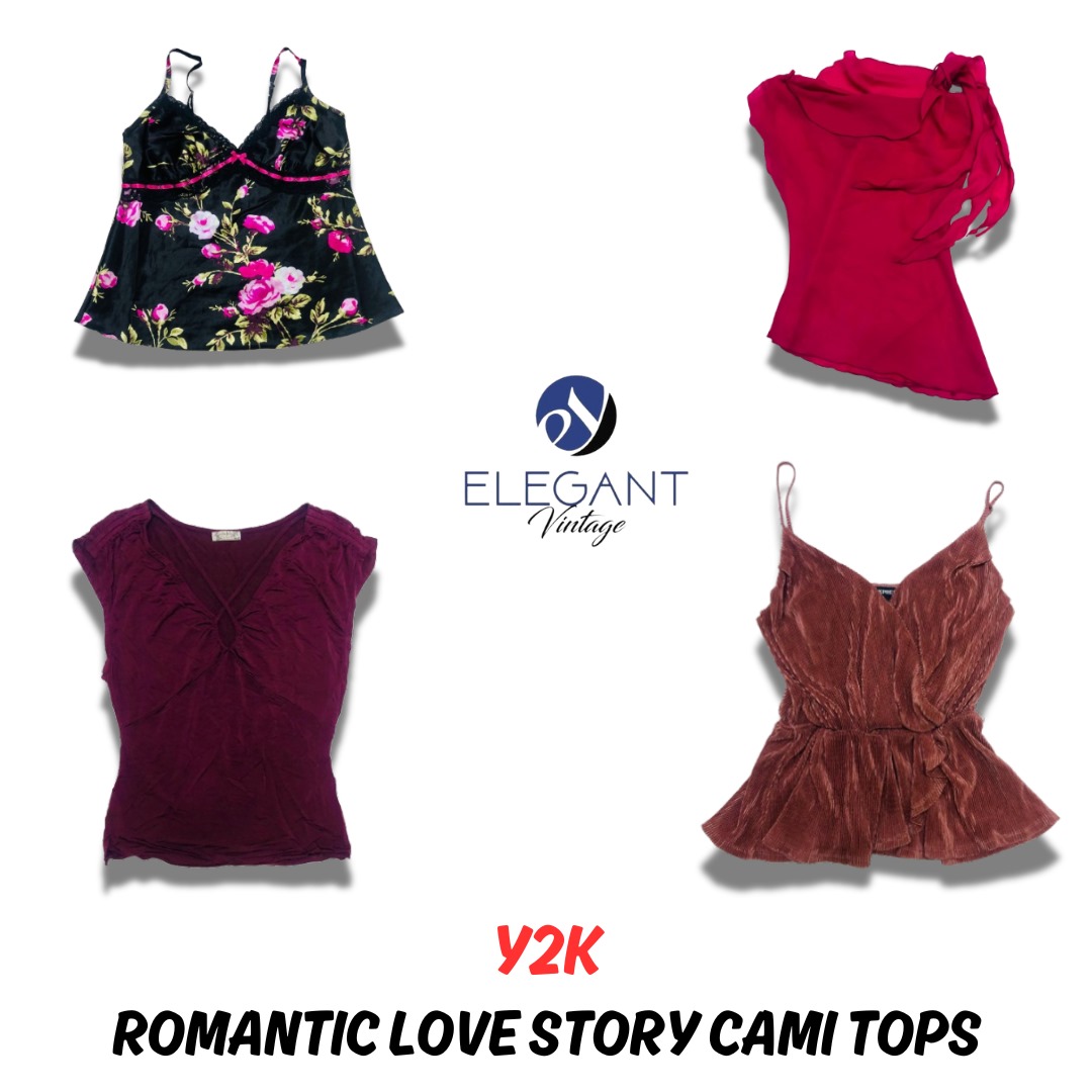 Y2K Romantic Lovestory Cami Tops - EV0405