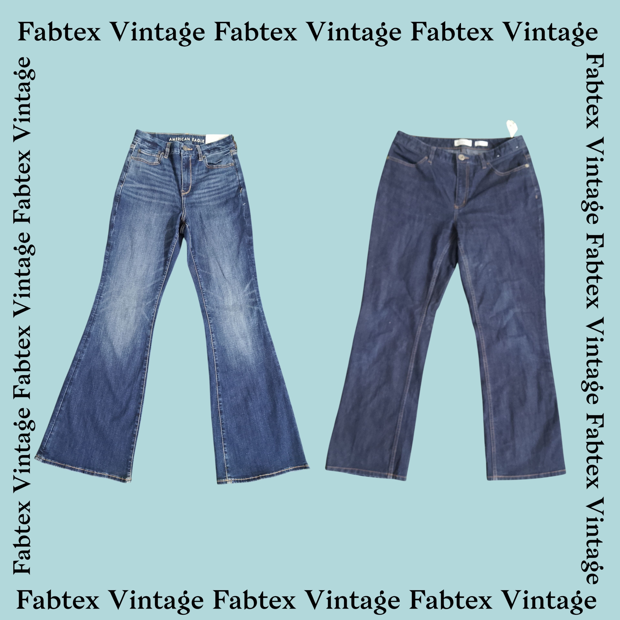 (FV-294) Jeans acampanados adornados Y2K