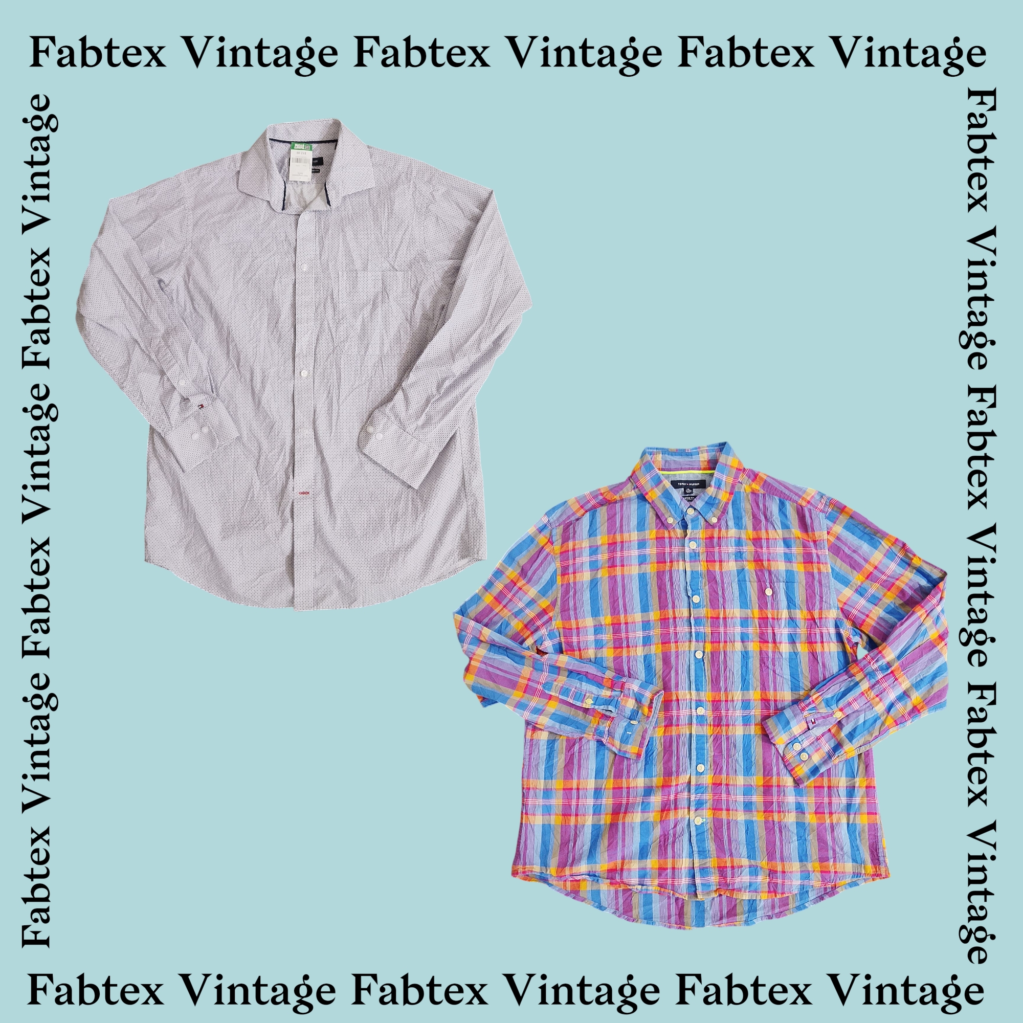 (FV-348) Chemise à carreaux à boutons Tommy Hilfiger