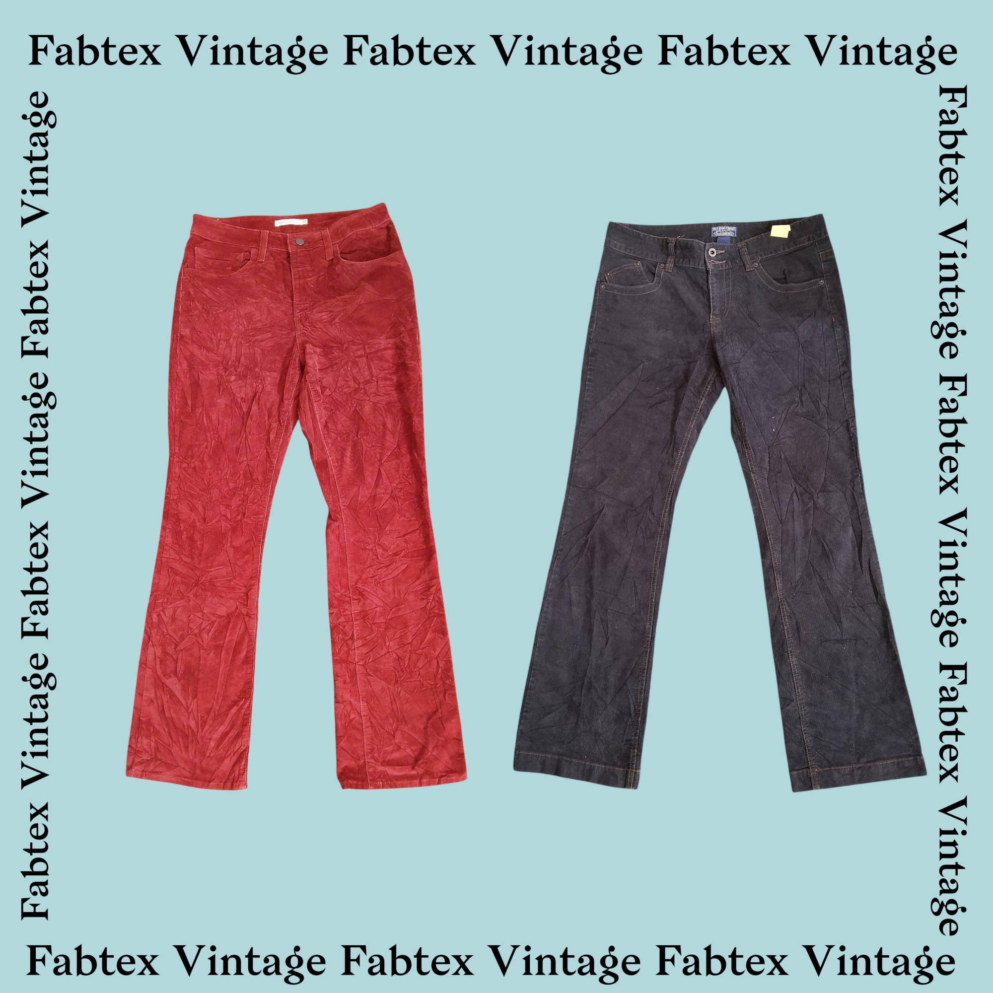 (FV-343) Y2K Flared Corduroy Pants