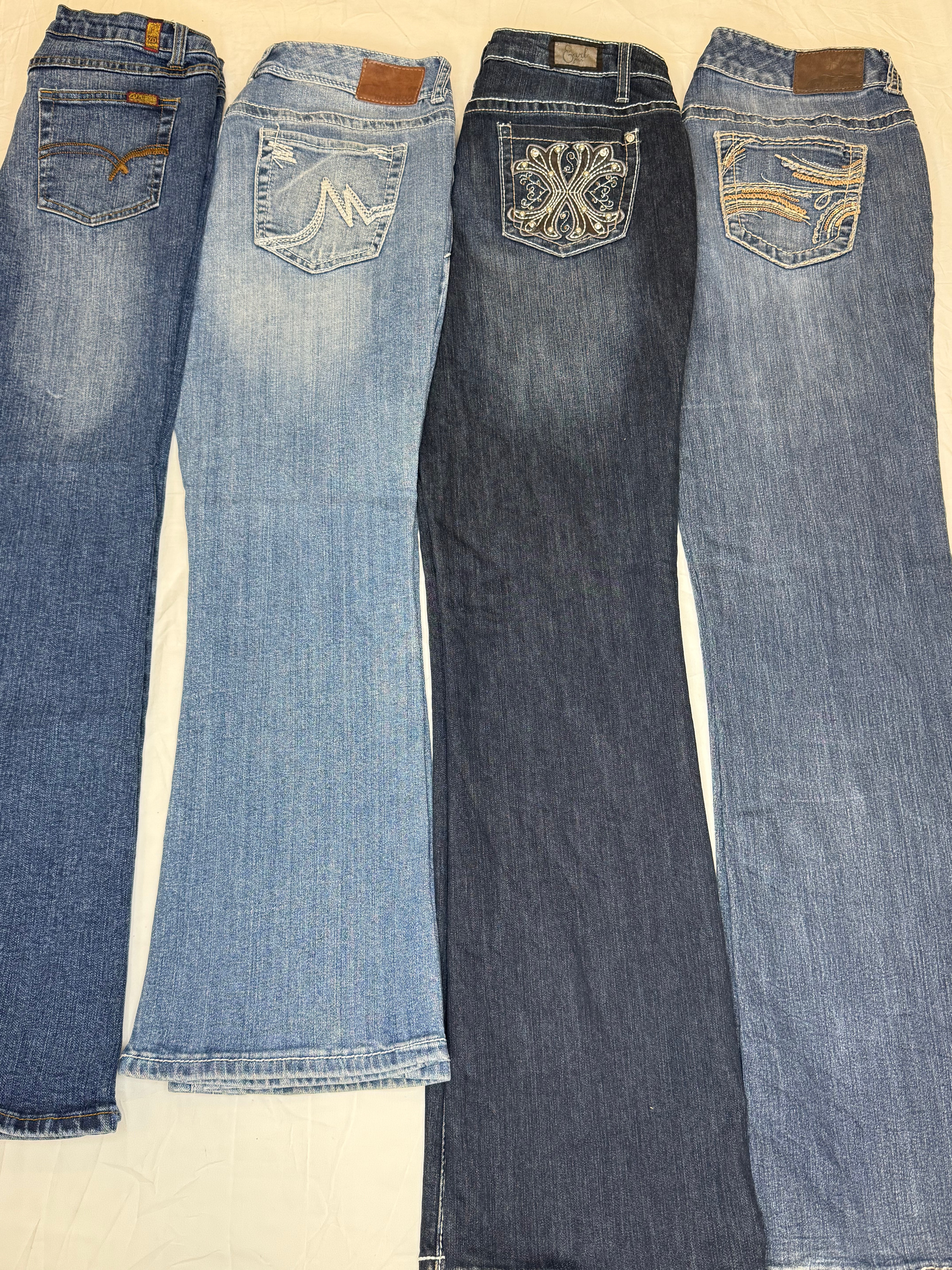 Jeans évasés ornés Y2K | V-T124