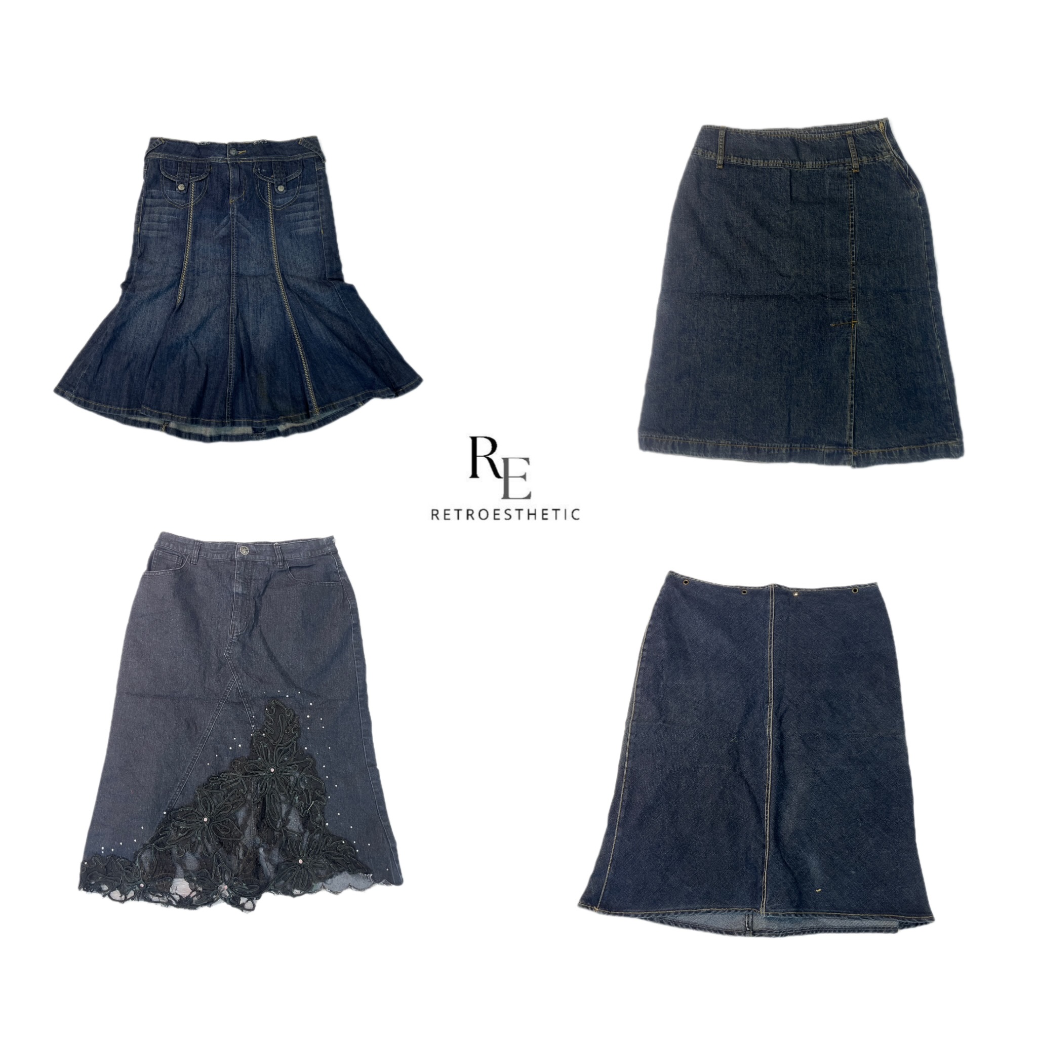 Y2K IT Girl Denim Maxi Skirts RE-2402